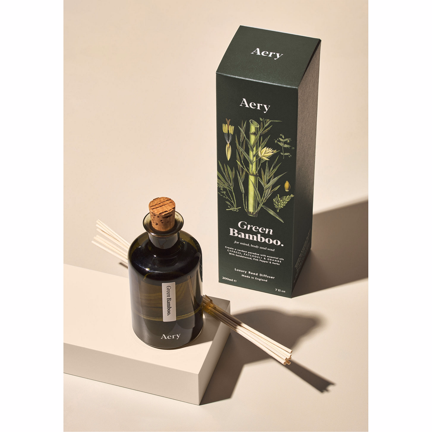 Green Bamboo Reed Diffuser - Cypress, Patchouli & Orange
