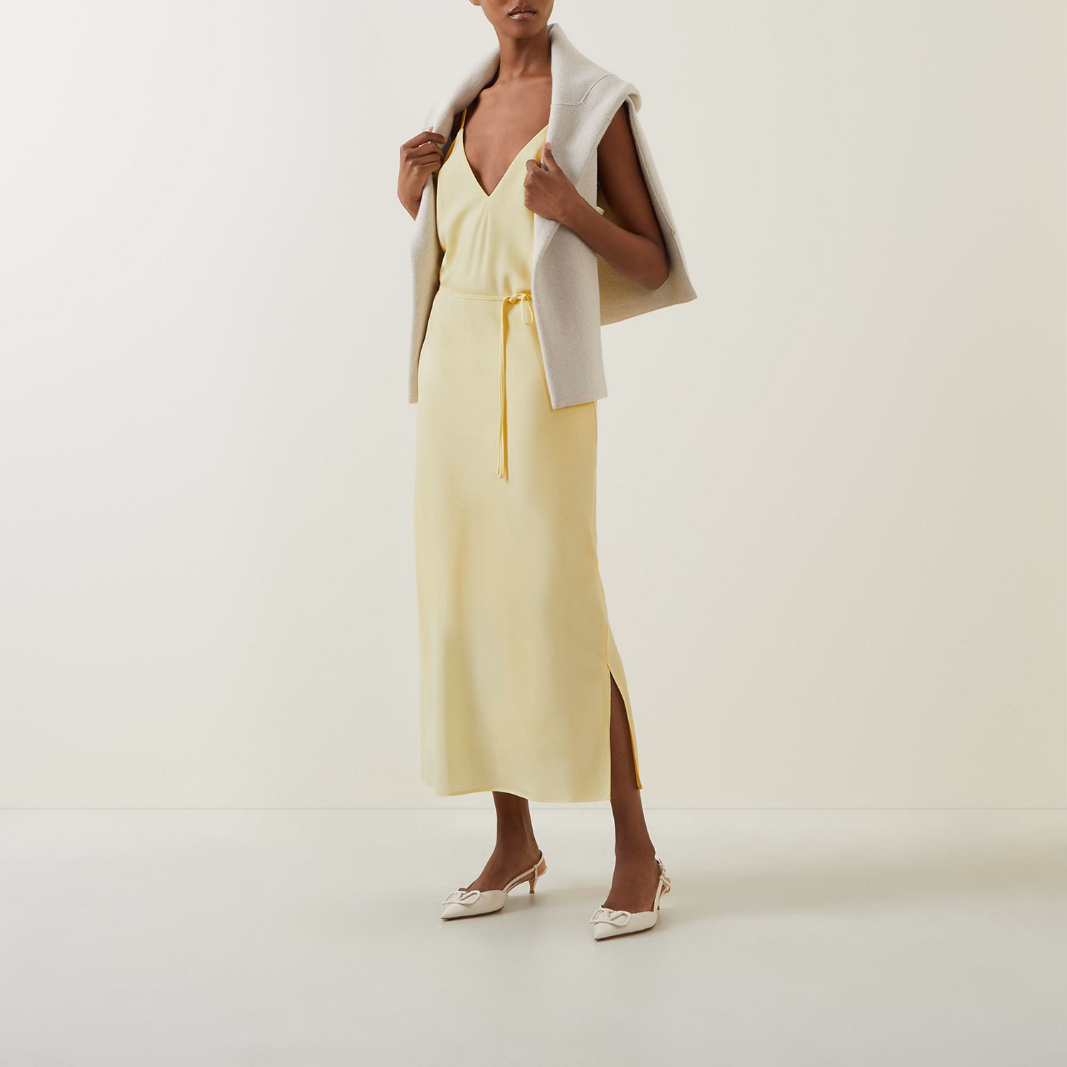 Slit-Detail Slip Dress