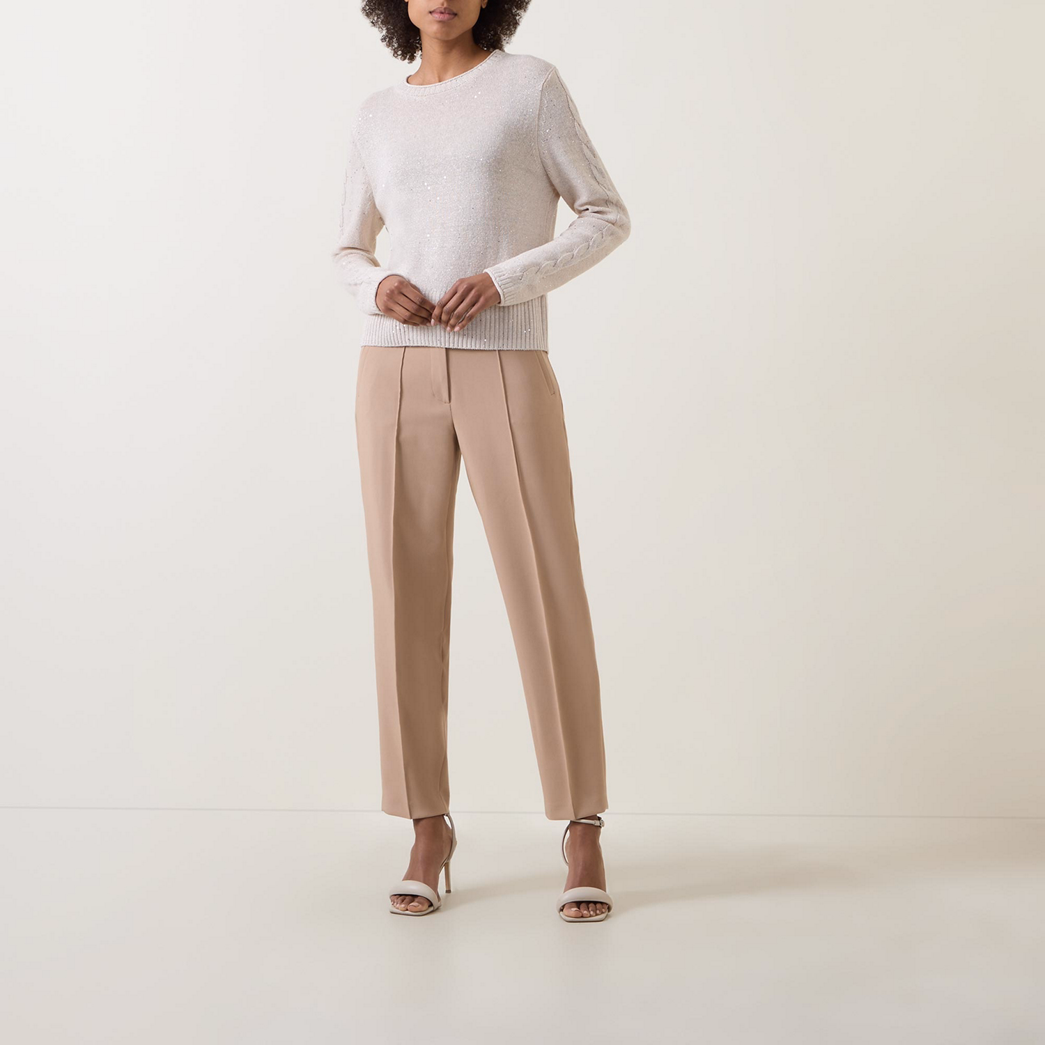 Lurex Cable-Knit Sweater