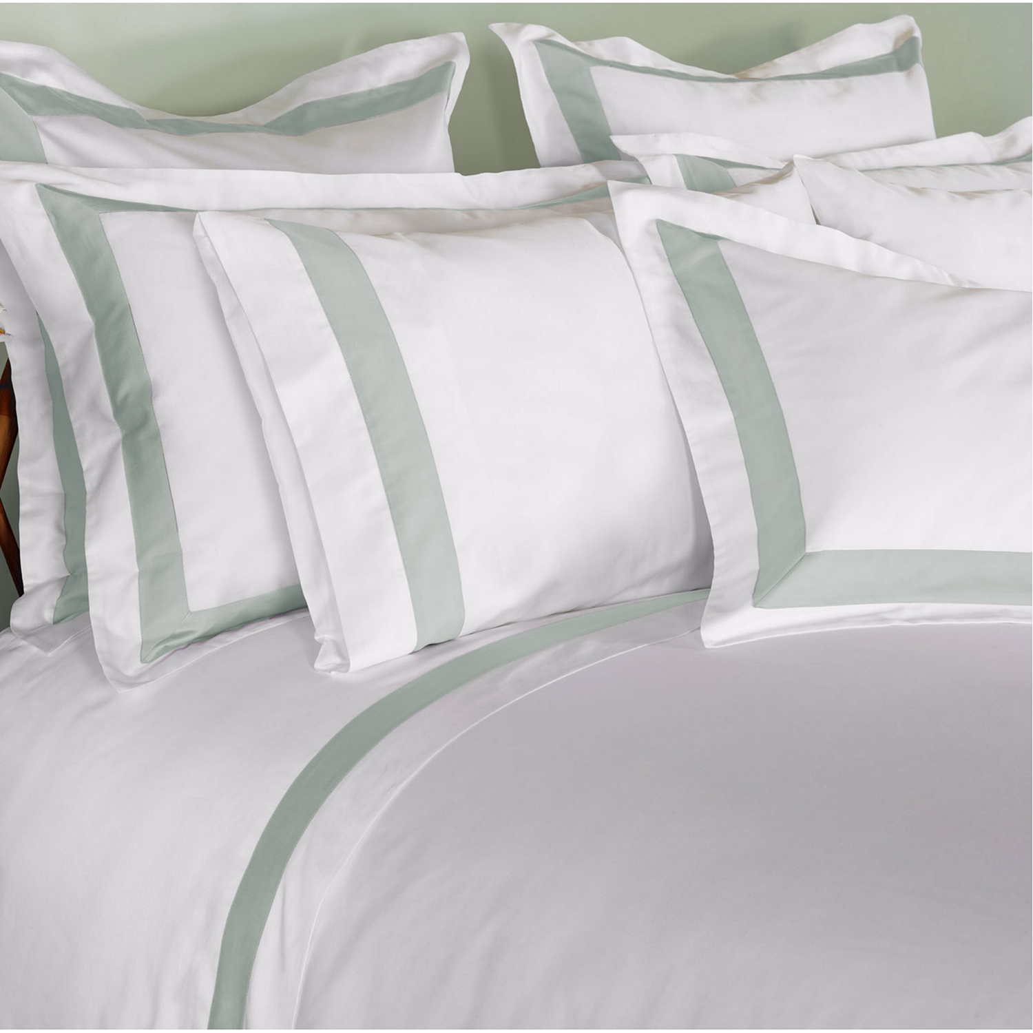 Paris Flat Sheet White-Green
