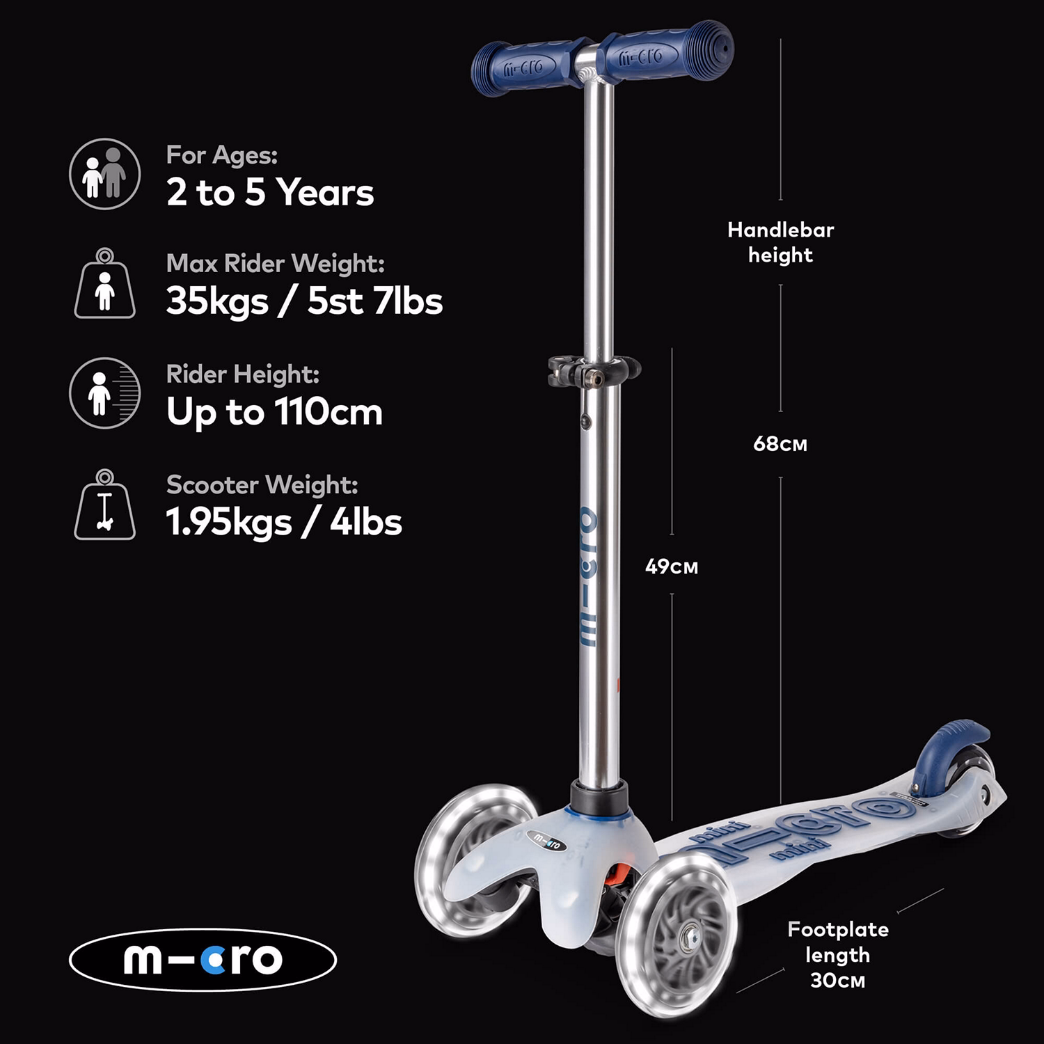 Mini Micro Deluxe Flux LED Scooter