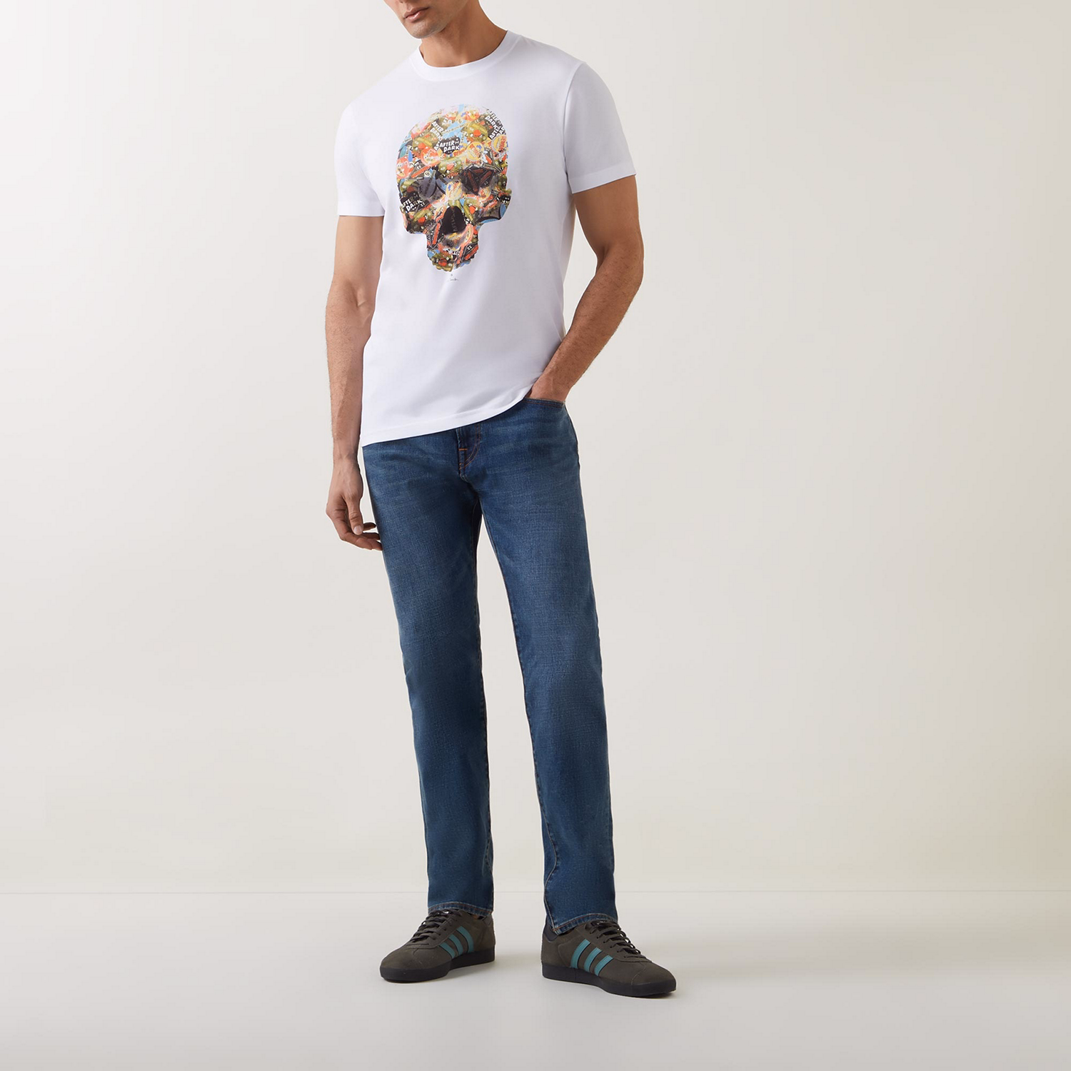 Tapered-Fit Crosshatch-Stretch Jeans