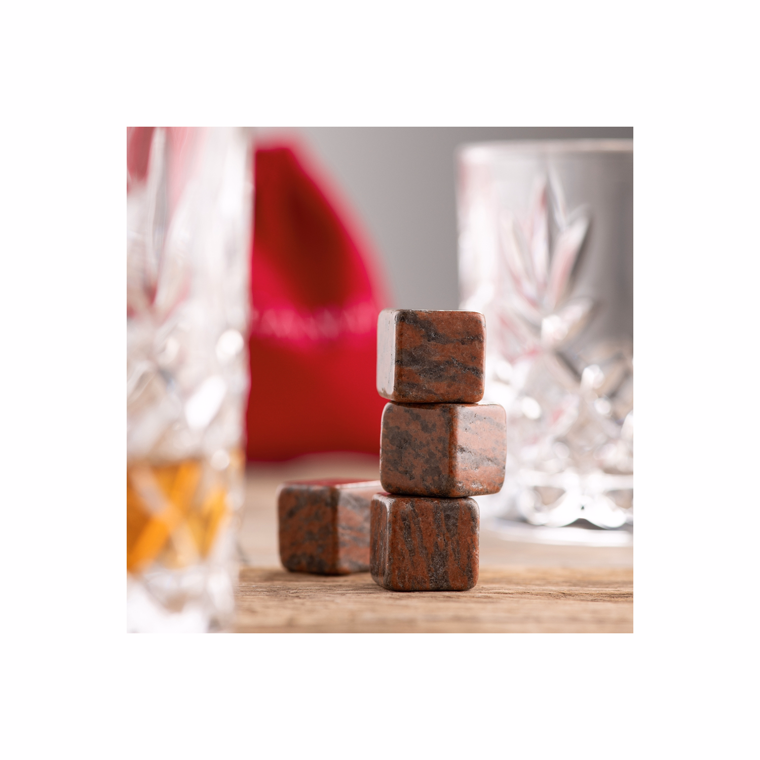 Polished Red Cooling Stones Set of 4