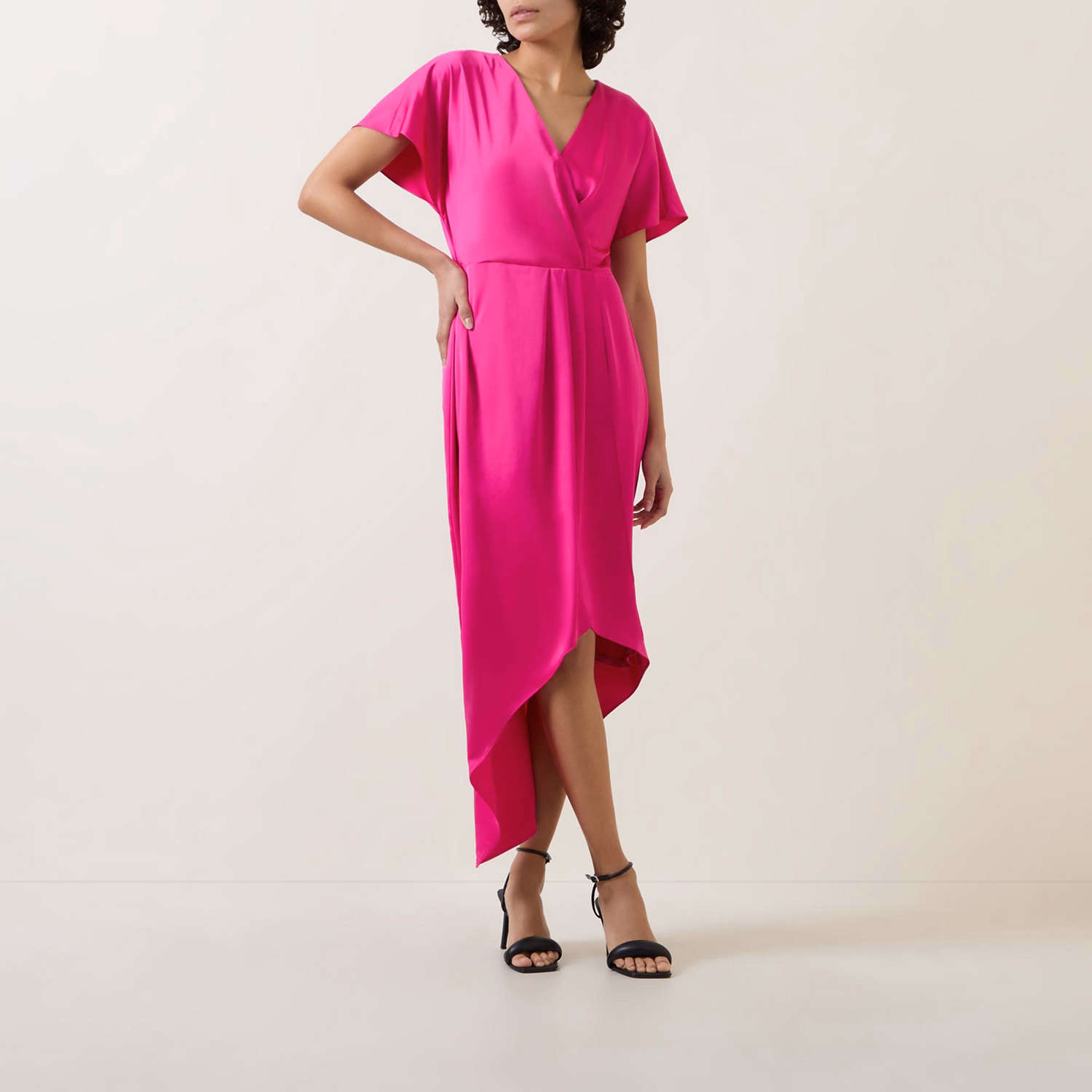 Asymmetric-Cut Wrap Dress