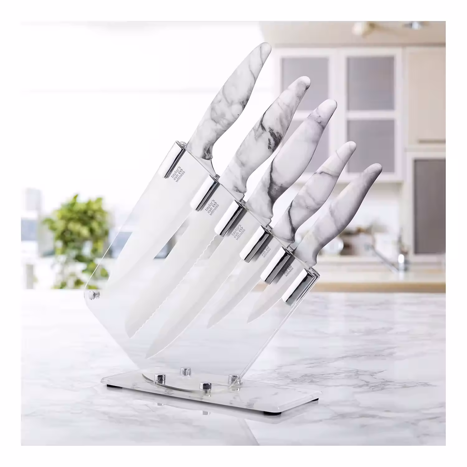 Luxe Marble Effect 5-Piece Knife Block