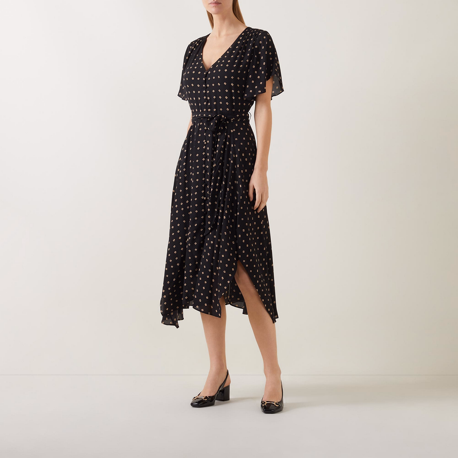 Kangani Asymmetric Geo-Print Dress