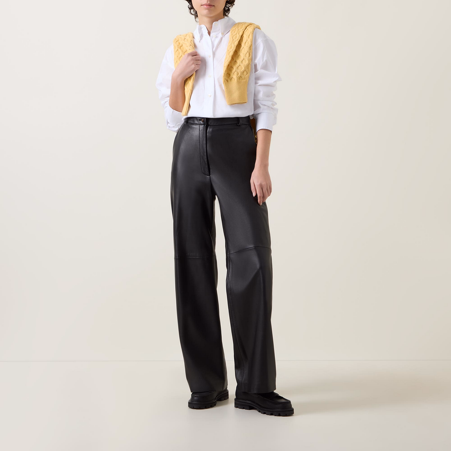 Button-Down Collar Cropped Shirt