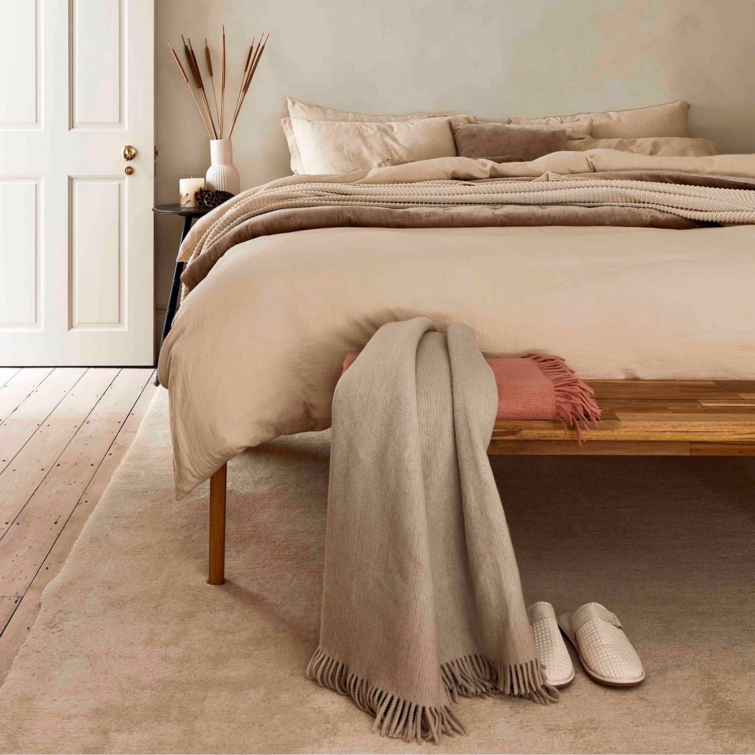 Organic King Pillowcase Pair Oat