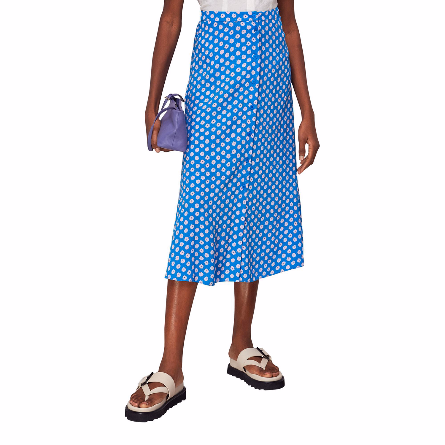 Sunburst Floral Midi Skirt