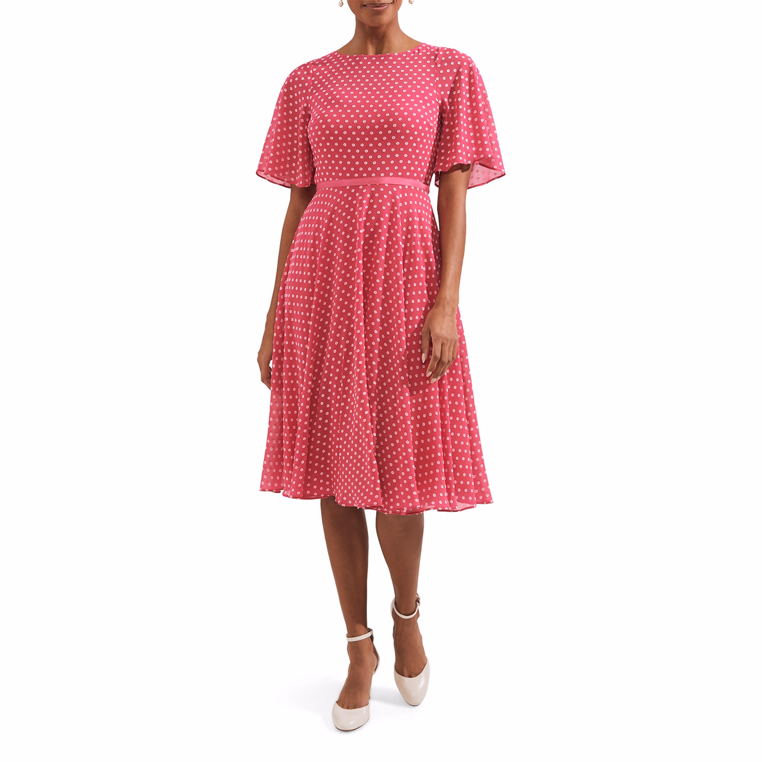 Eleanor Floral Polka-Dot Dress