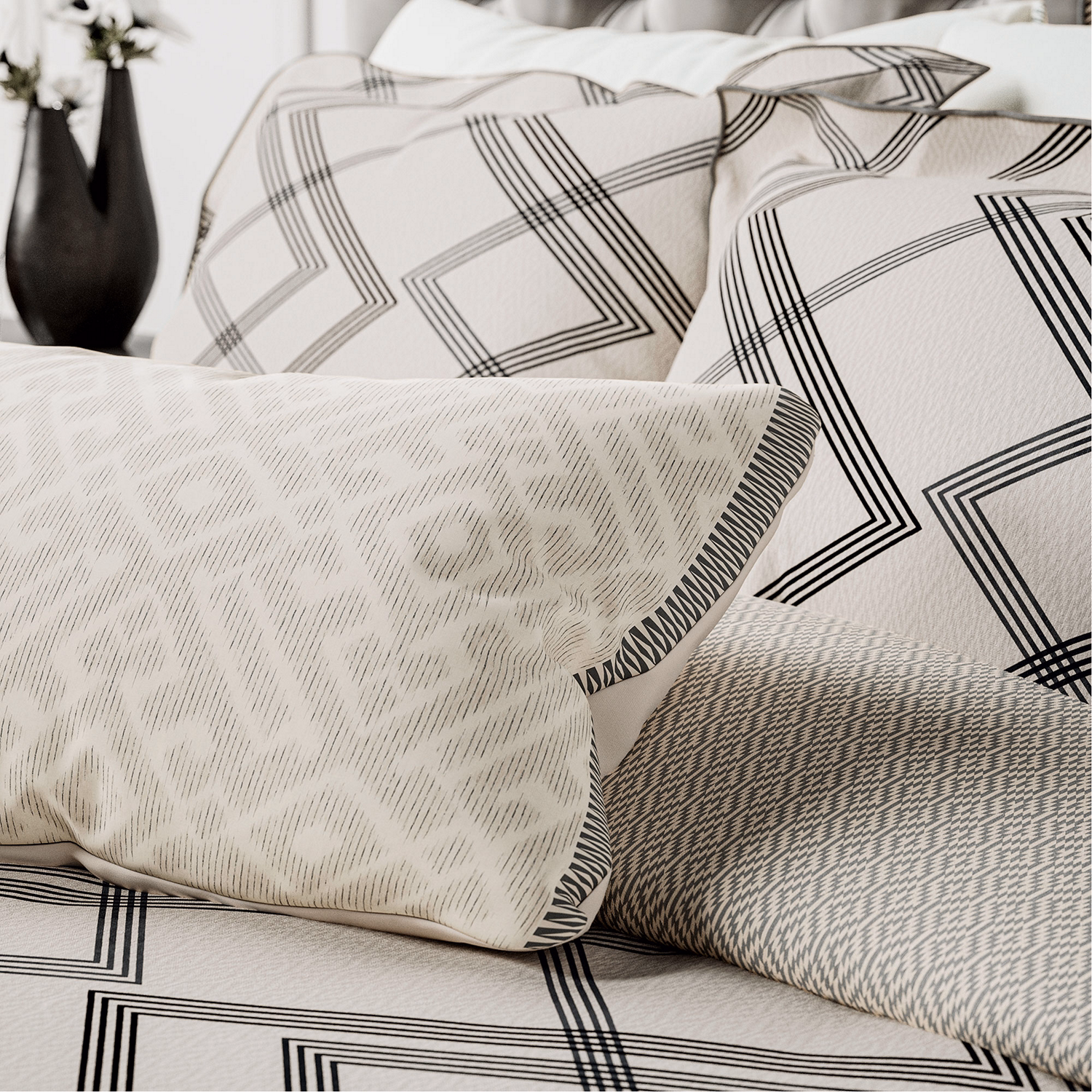 Bedeck Belfast Emani Duvet Cover Charcoal