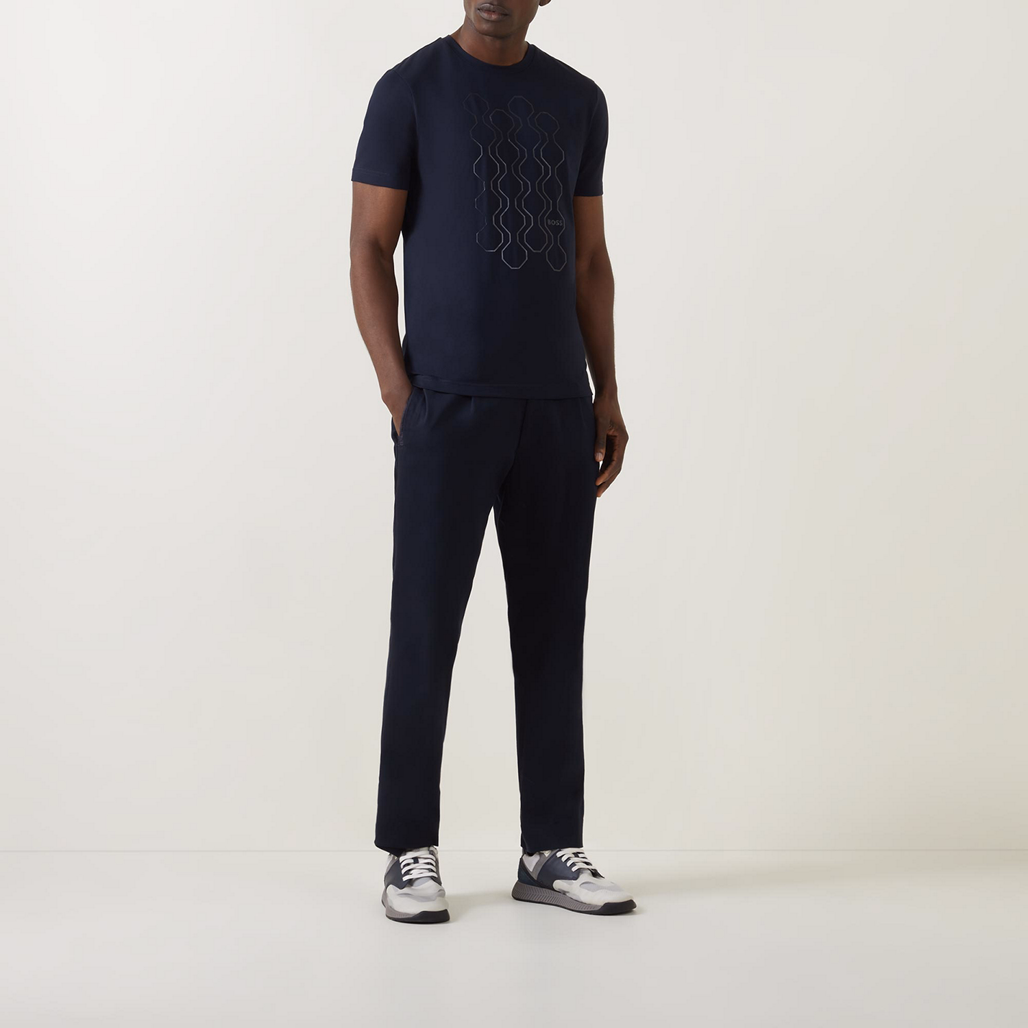 Mirror-Effect Geometric Print T-Shirt