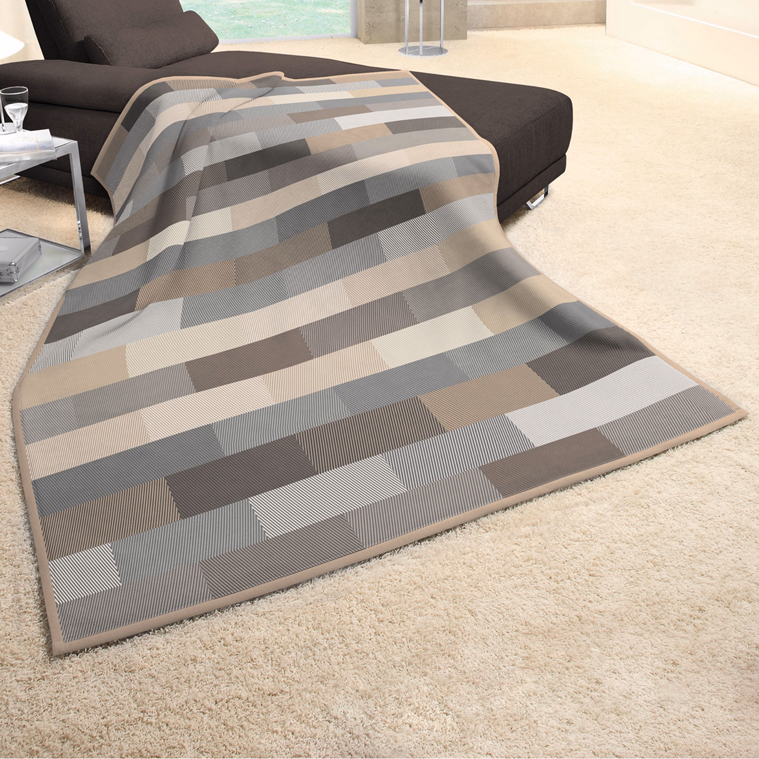 Block Blanket Natural 140x180cm