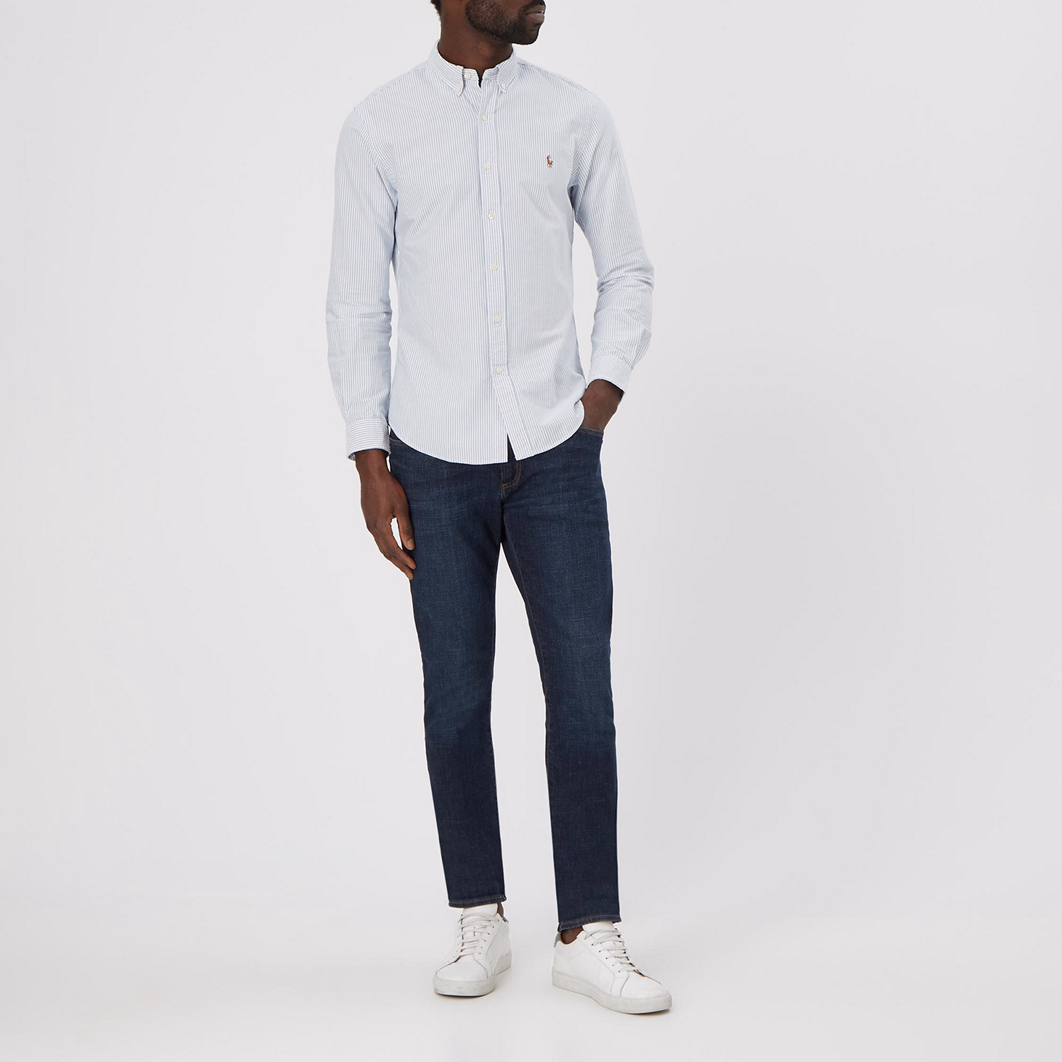 Stripe Slim Fit Cotton Oxford Shirt