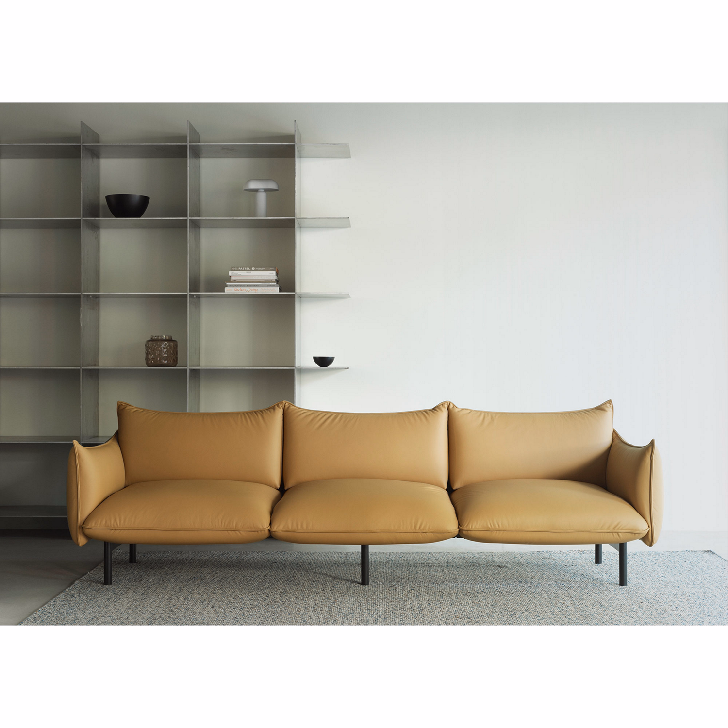 Ark 3 Seater Left Arm Steel Legs Ultra Leather Camel