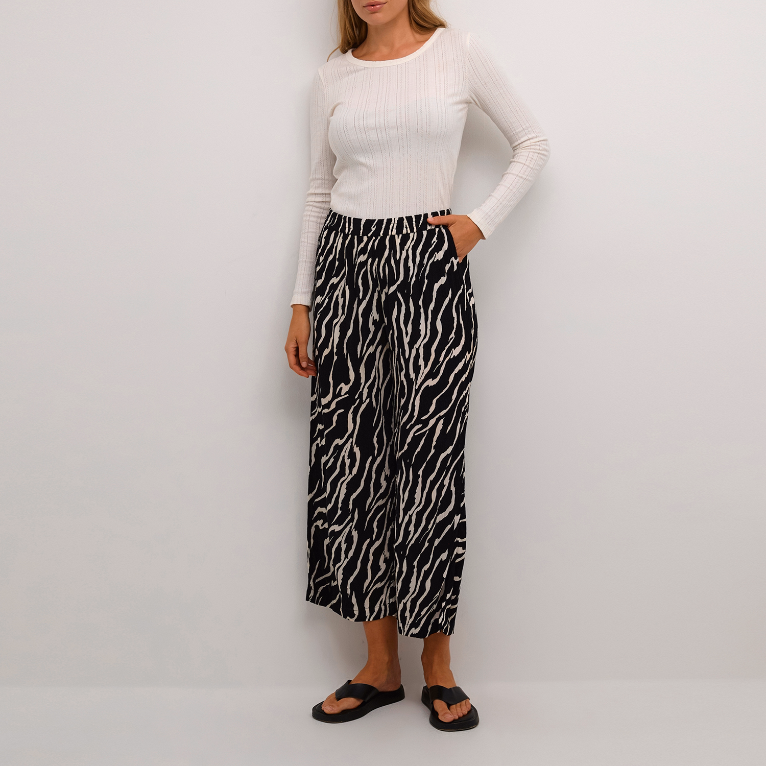 Dacia Printed Cropped Culotte Trousers