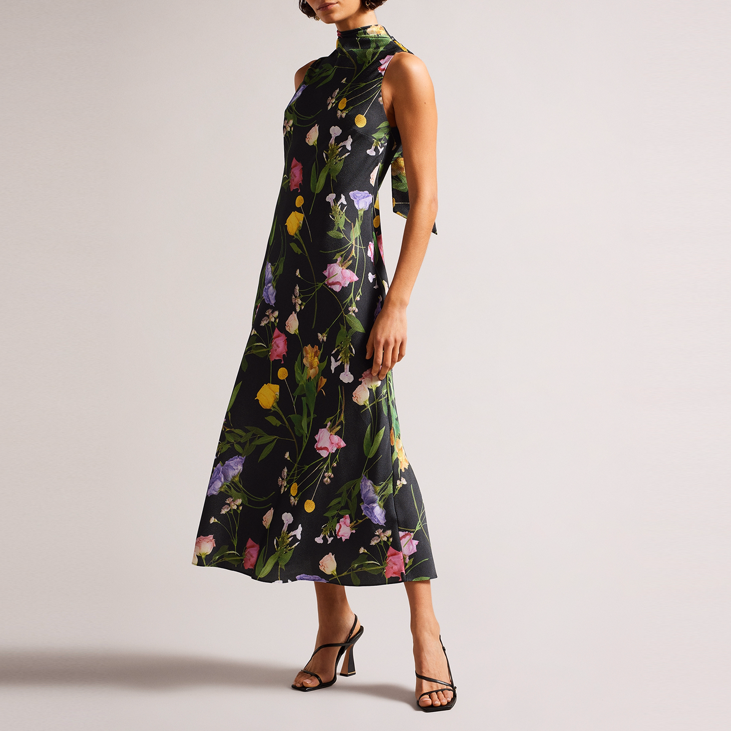 Cowl Neck Midi Slip Dress