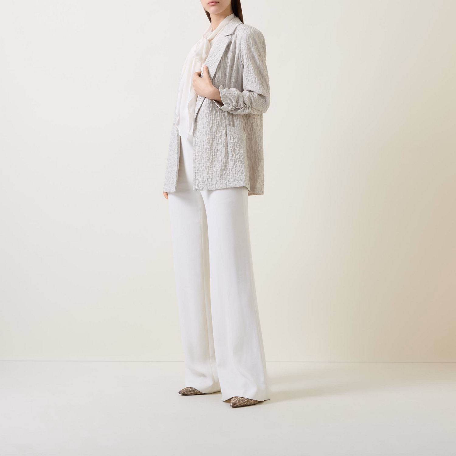 Textured Open-Style Blazer