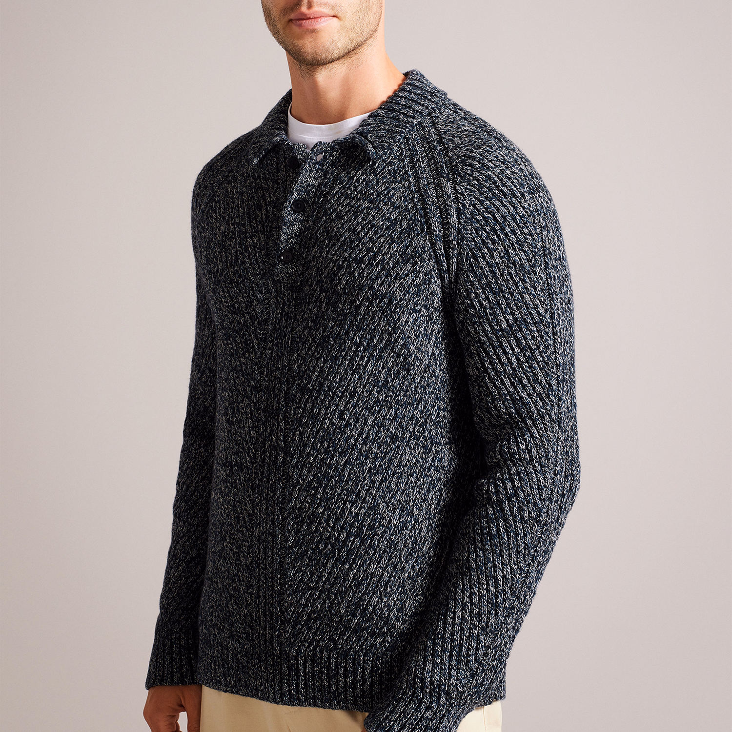 Reddis Engineered Knit Marled Sweater