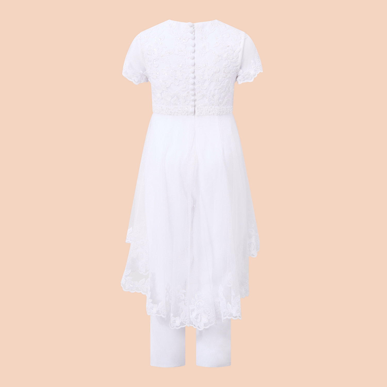 Floral-Embroidered Communion Jumpsuit