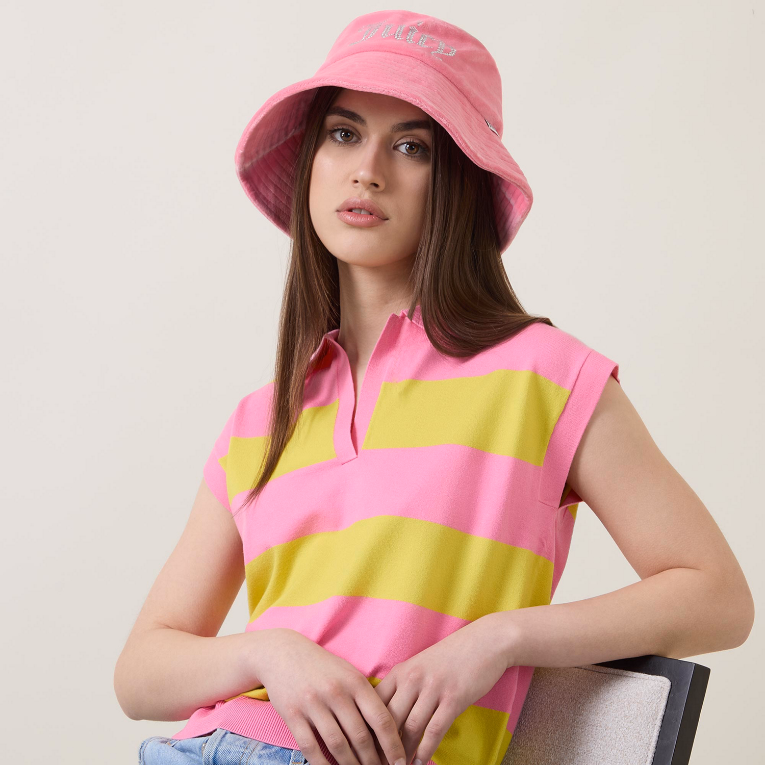 Velour Diamanté Bucket Hat