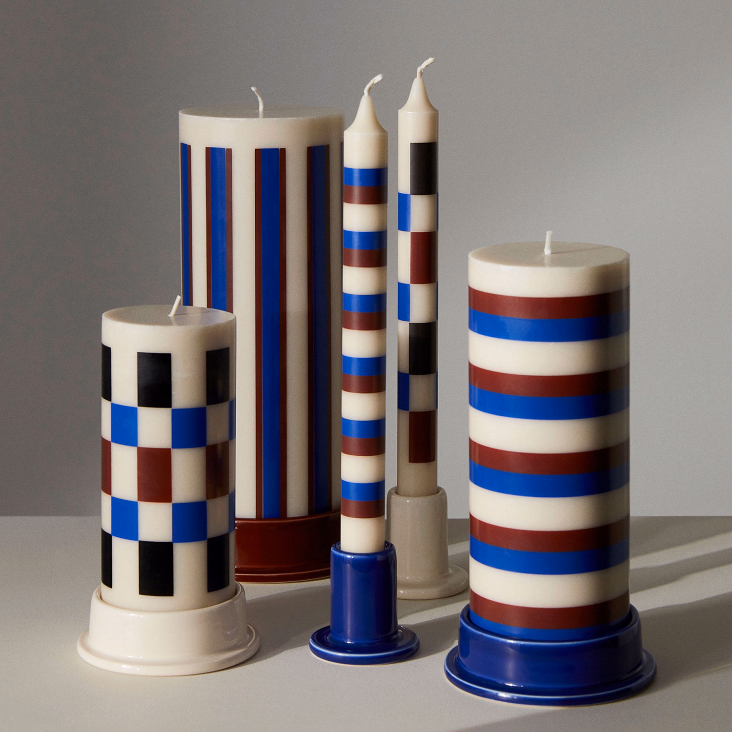 Column Candleholder M Blue