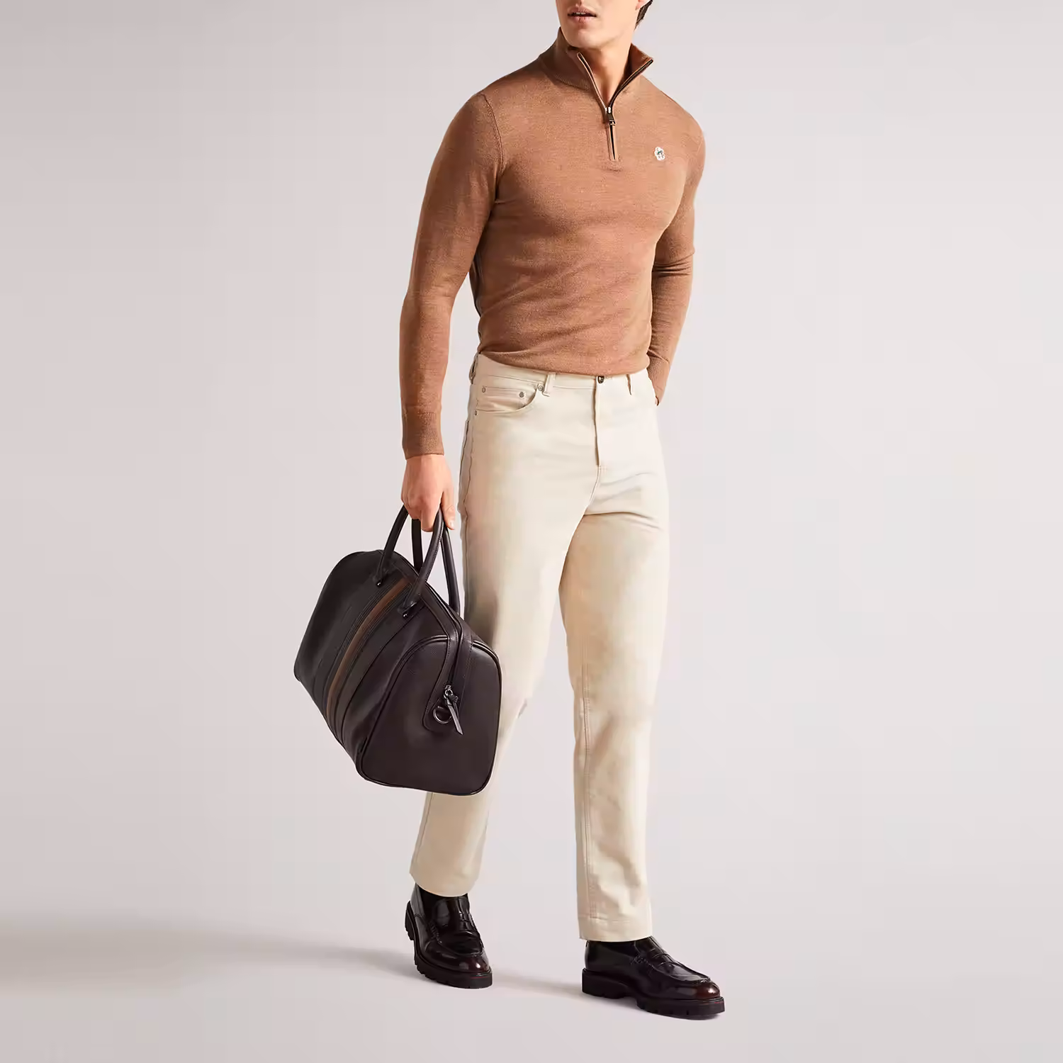 Evyday Striped Faux Leather Holdall