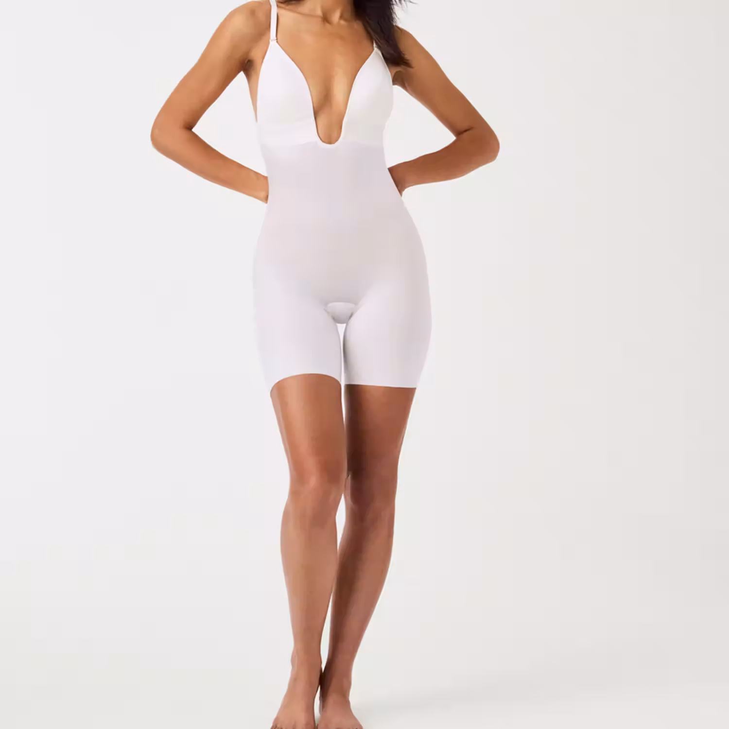 Suit Your Fancy Medium Control Plunge Low Back Mid-Thigh Bodysuit