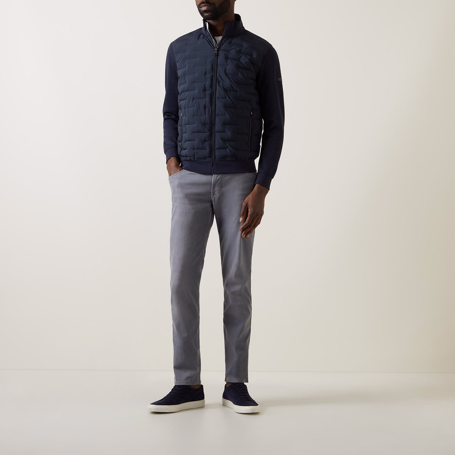 Quilted Zip-Through Sweatshirt