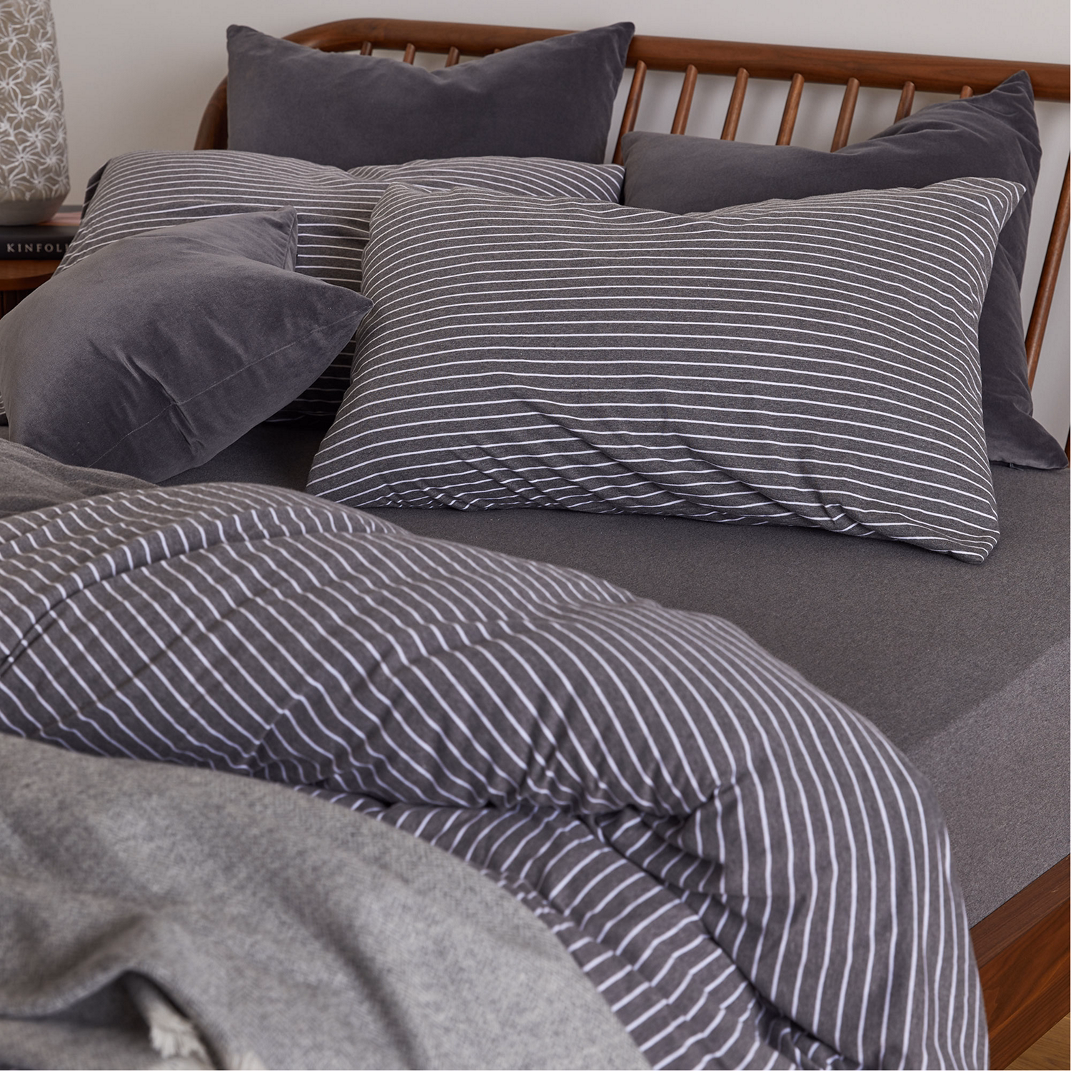 300 Thread Count Knitted Jersey Stripe Pillowcase Set