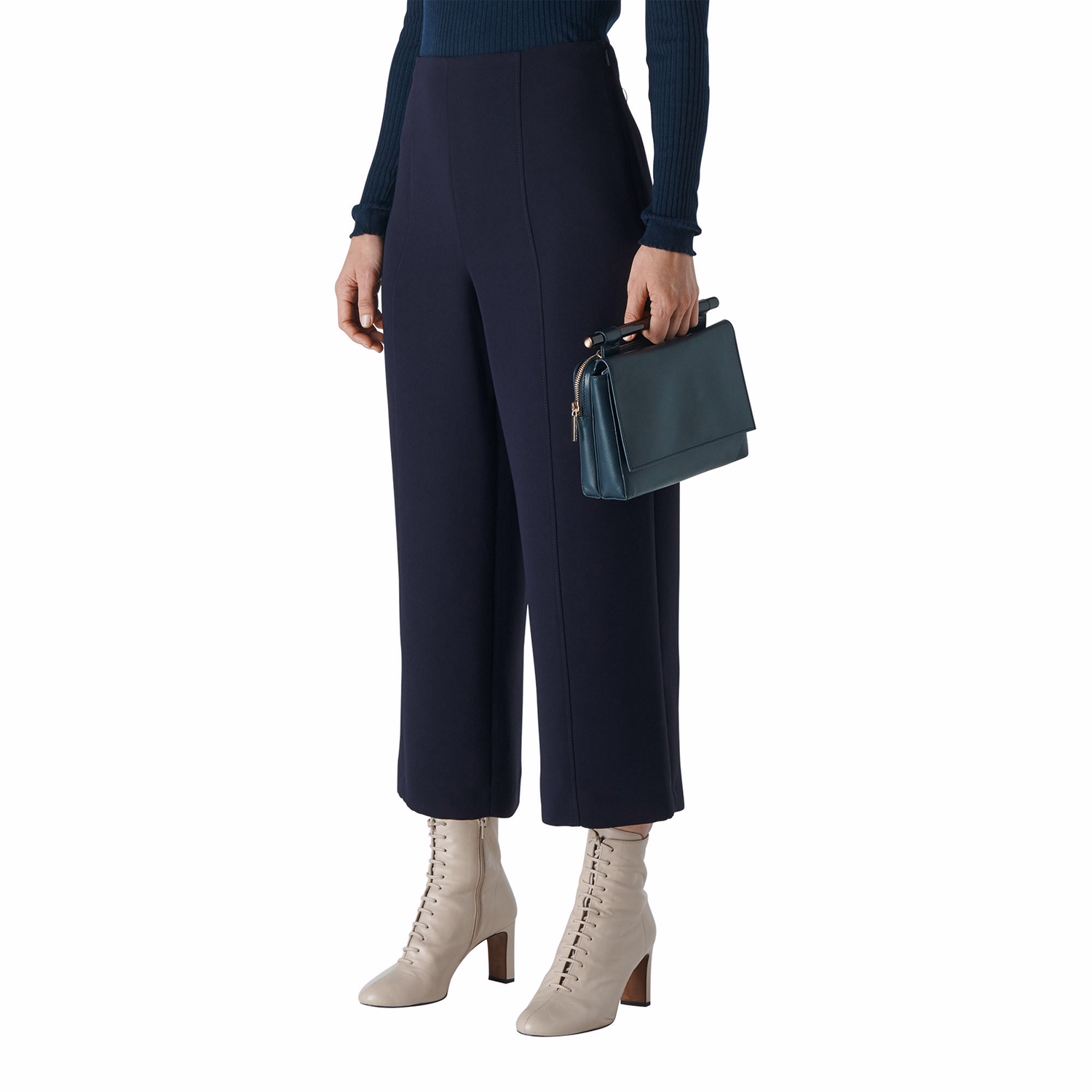 Flat Front Crop Trouser