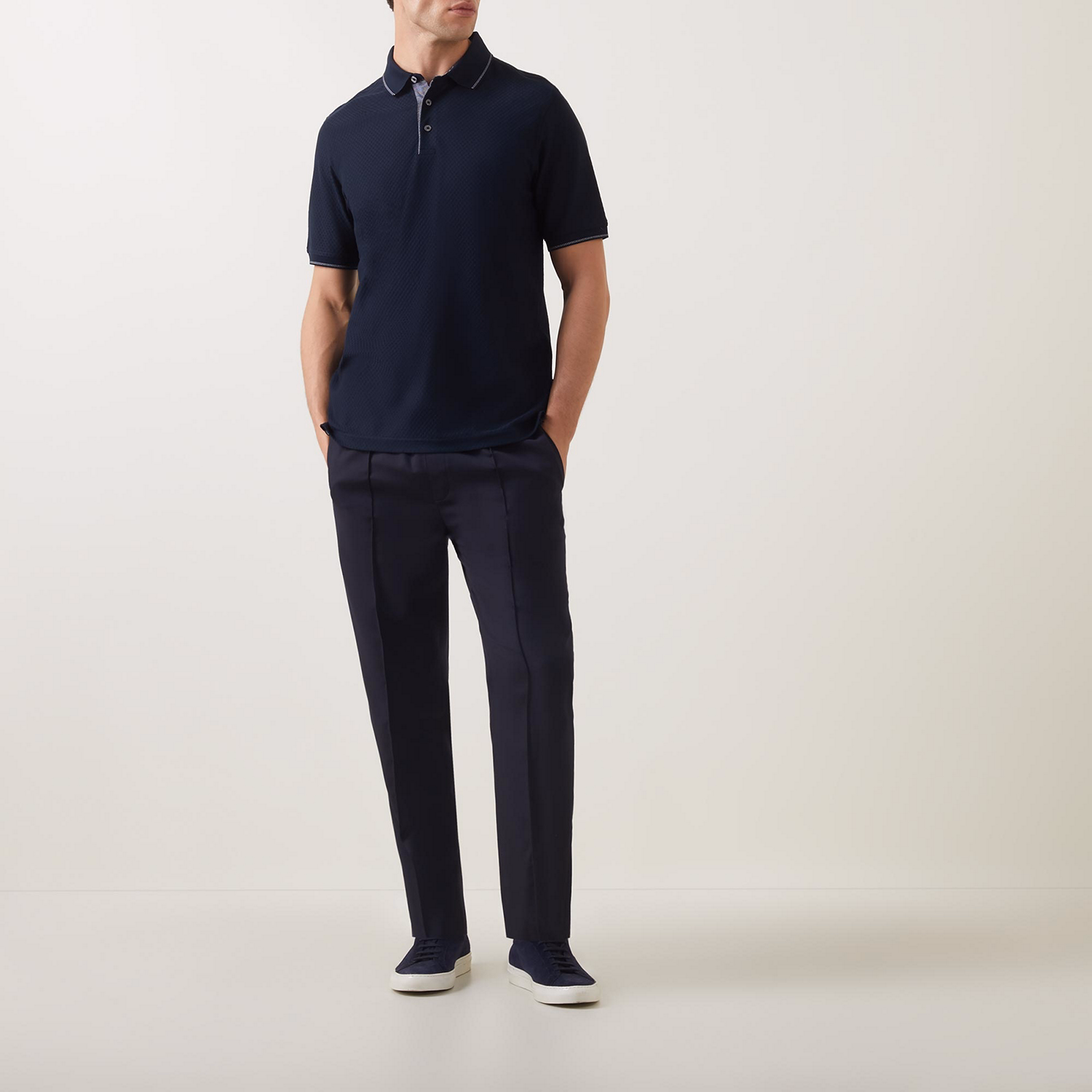 Tipped Textured Polo Shirt