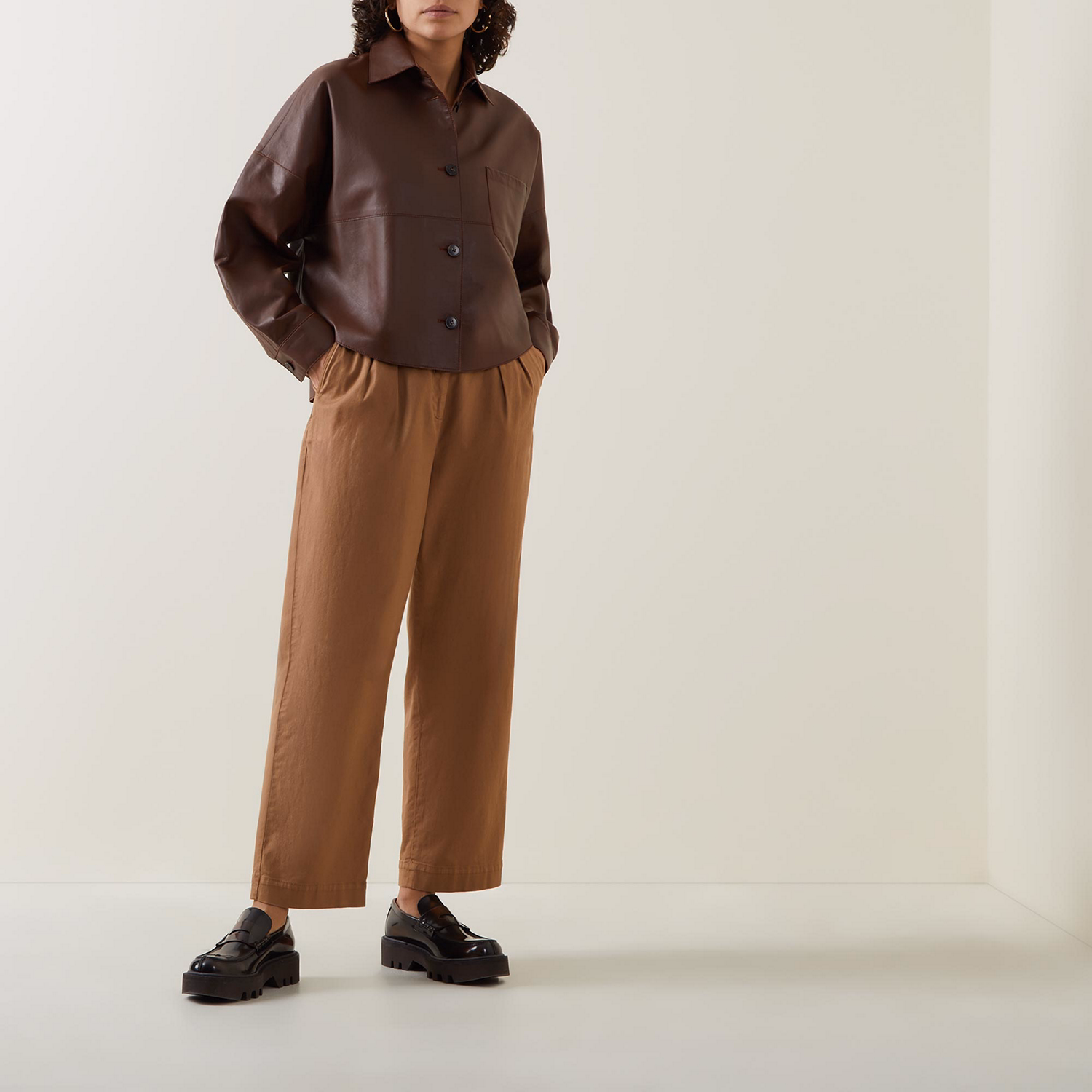 Vortice Button-Down Leather Jacket