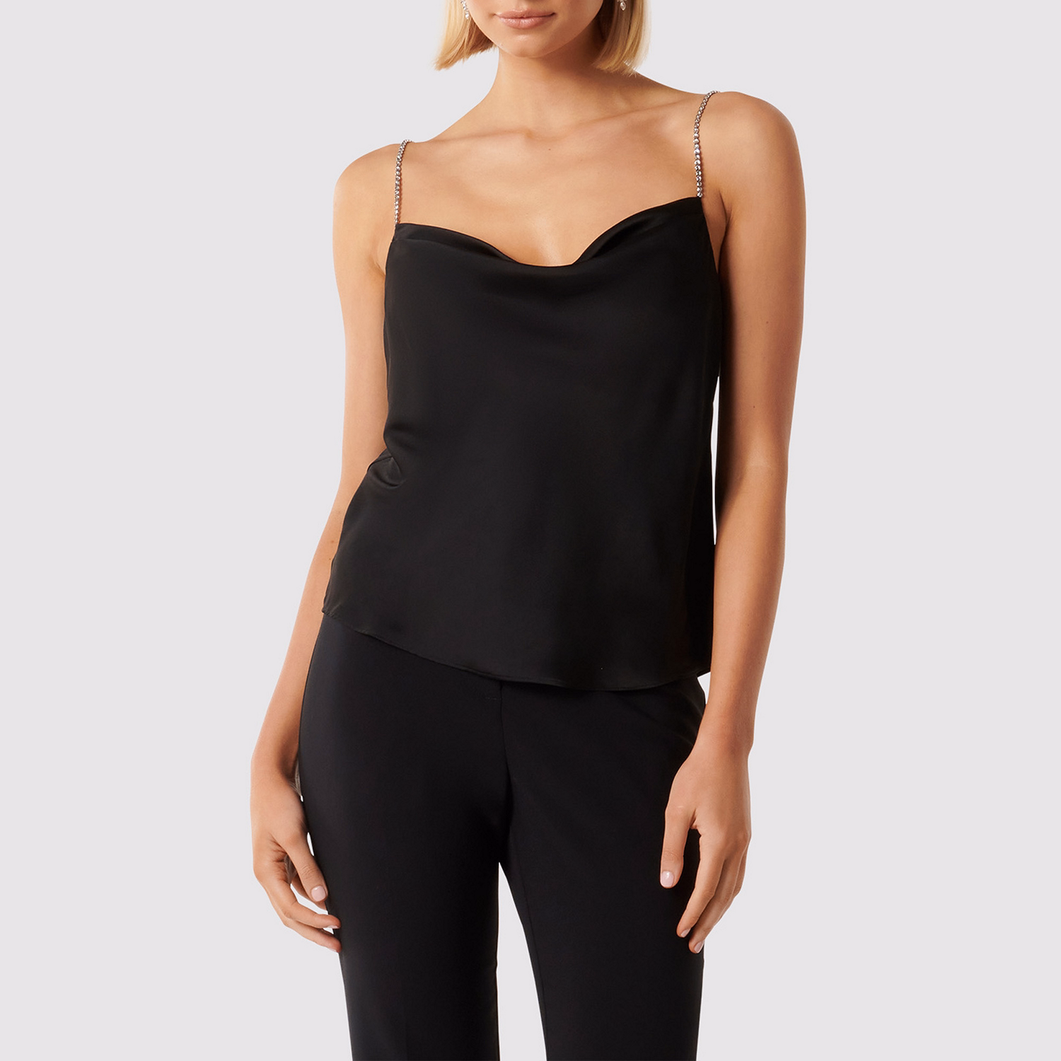 Rosalie Diamante Strap Cowl Cami