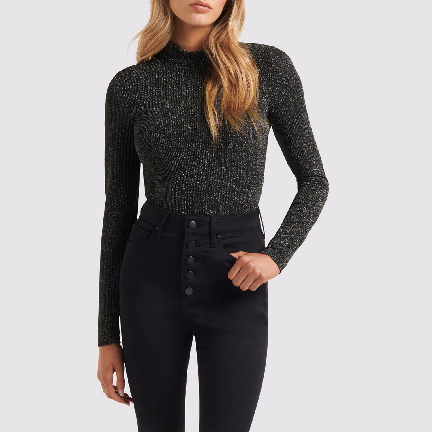 Gracie Glitter Turtleneck Top