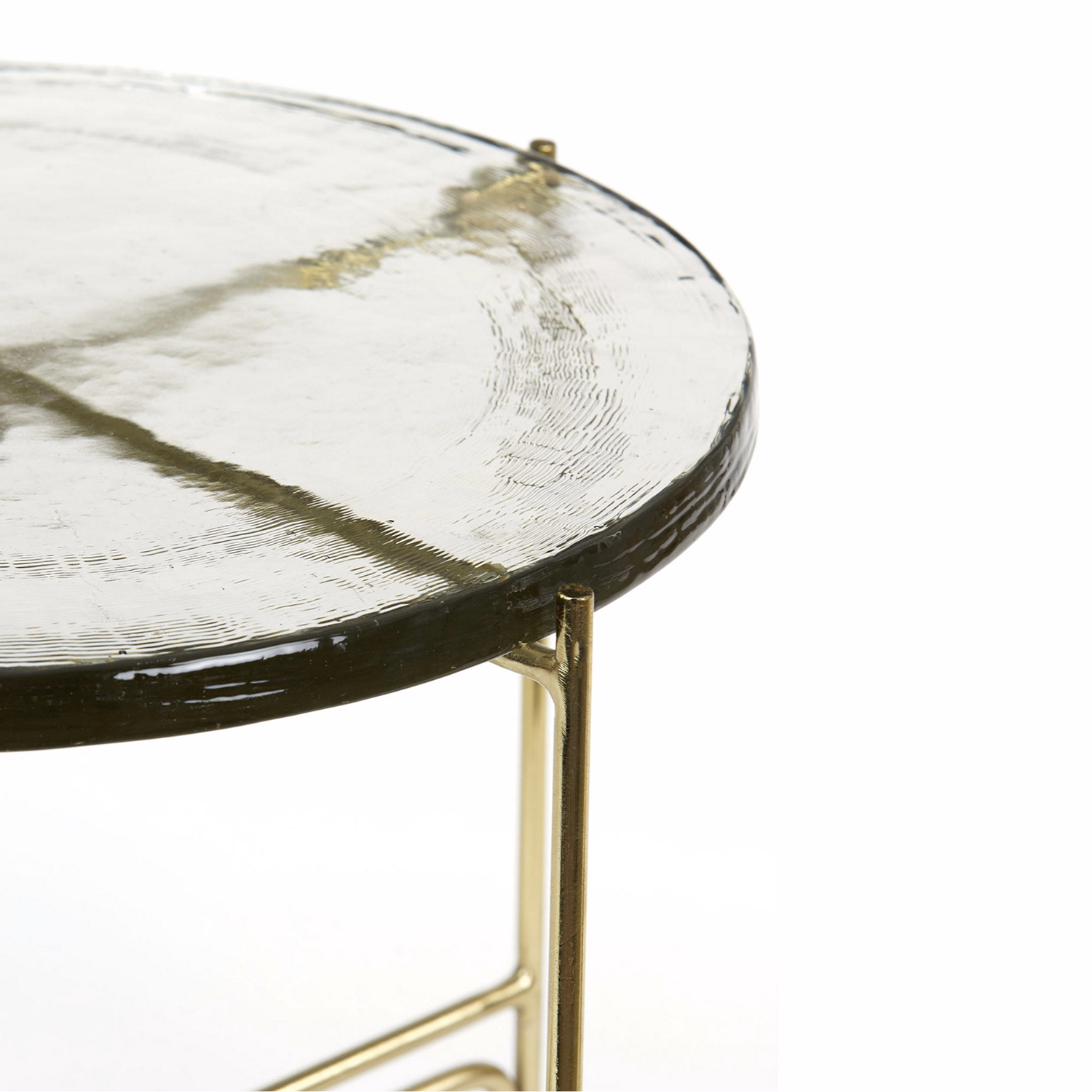 Canvo Side Table 40cm Gold + Clear Glass