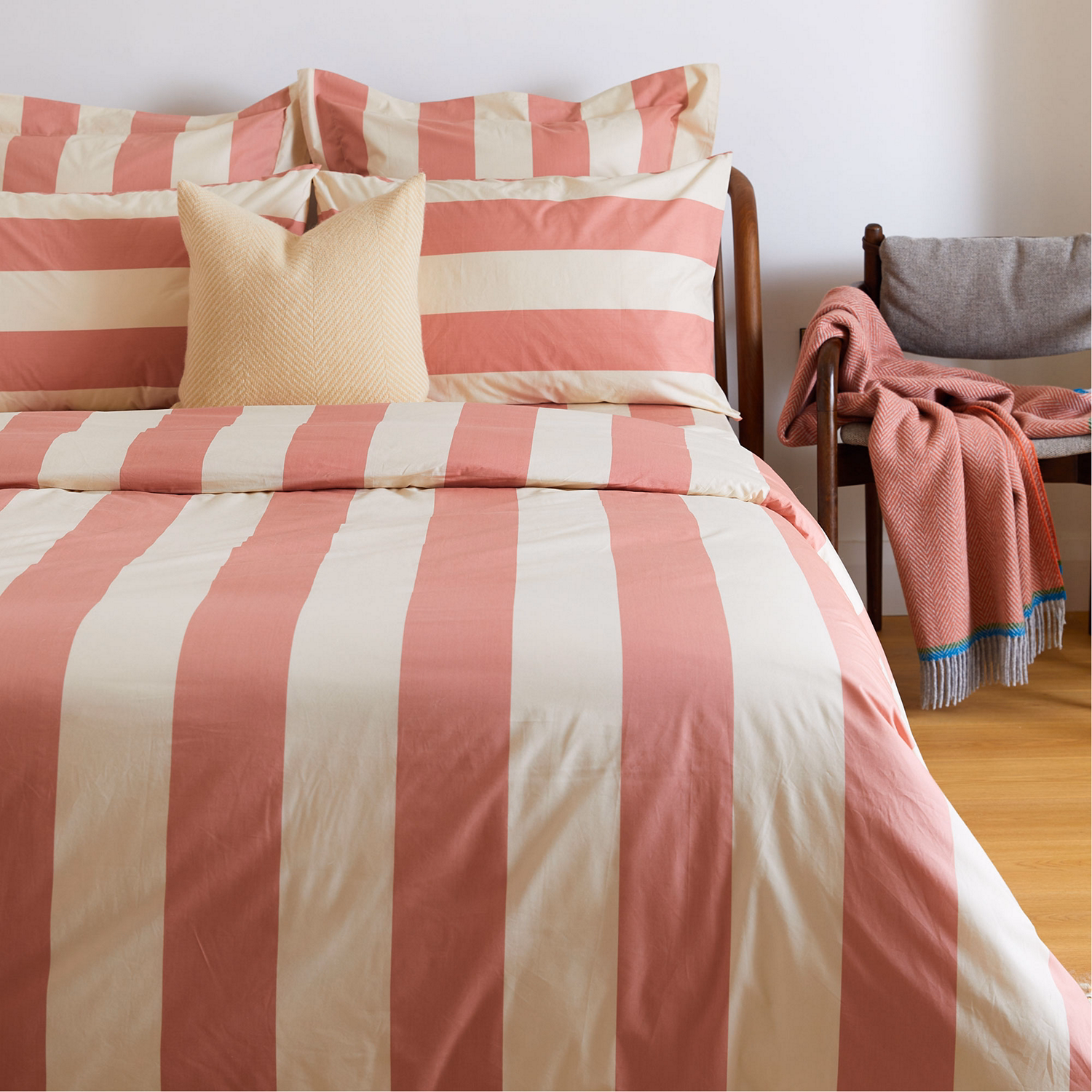 300 Thread Count Rose Wide Stripe Duvet Set