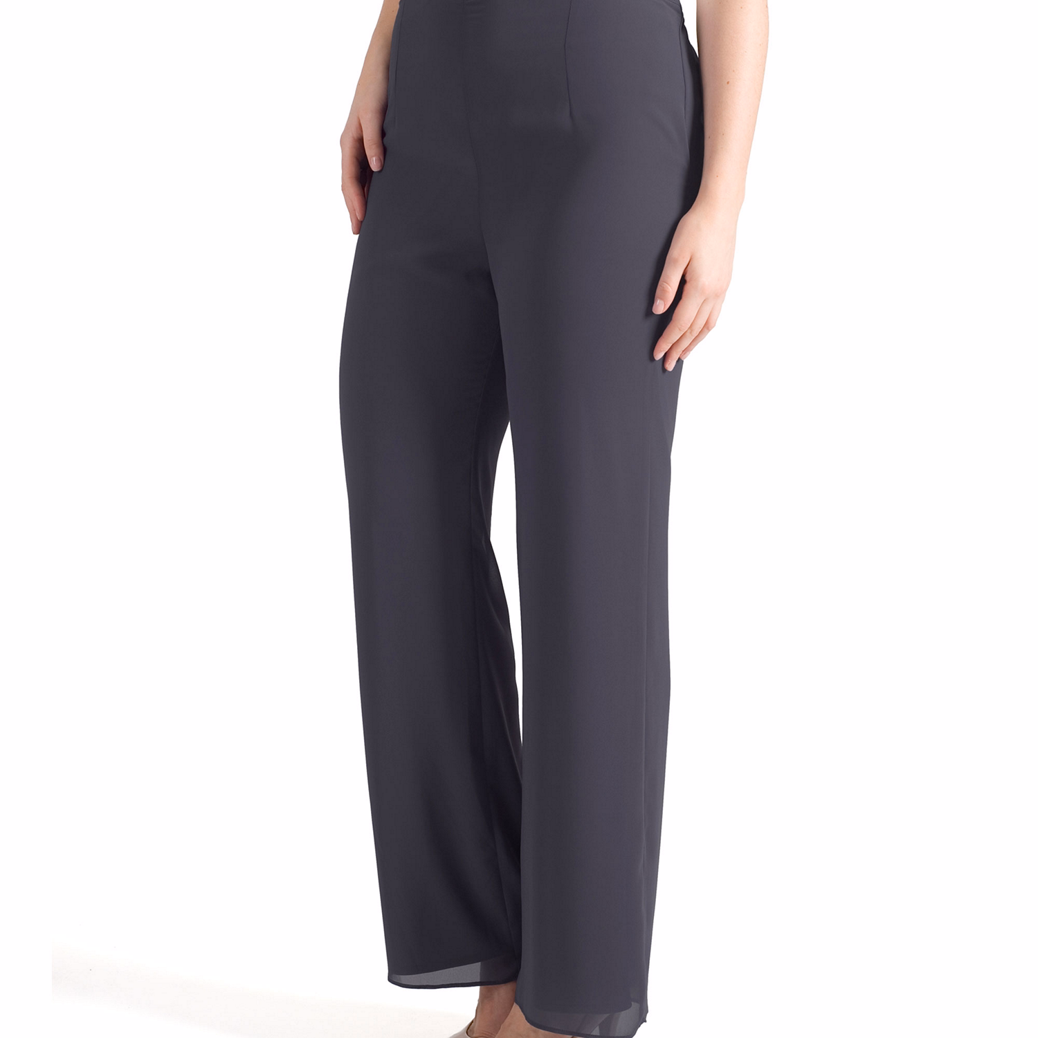 Mid-Rise Straight Leg Trousers