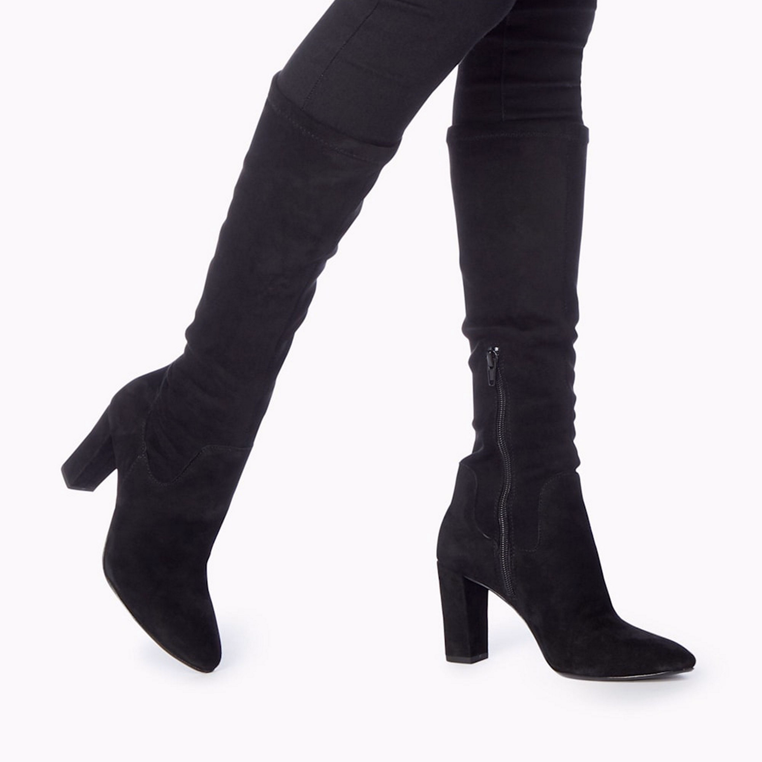 Siren Stretch Block Heel Almond Toe Boots
