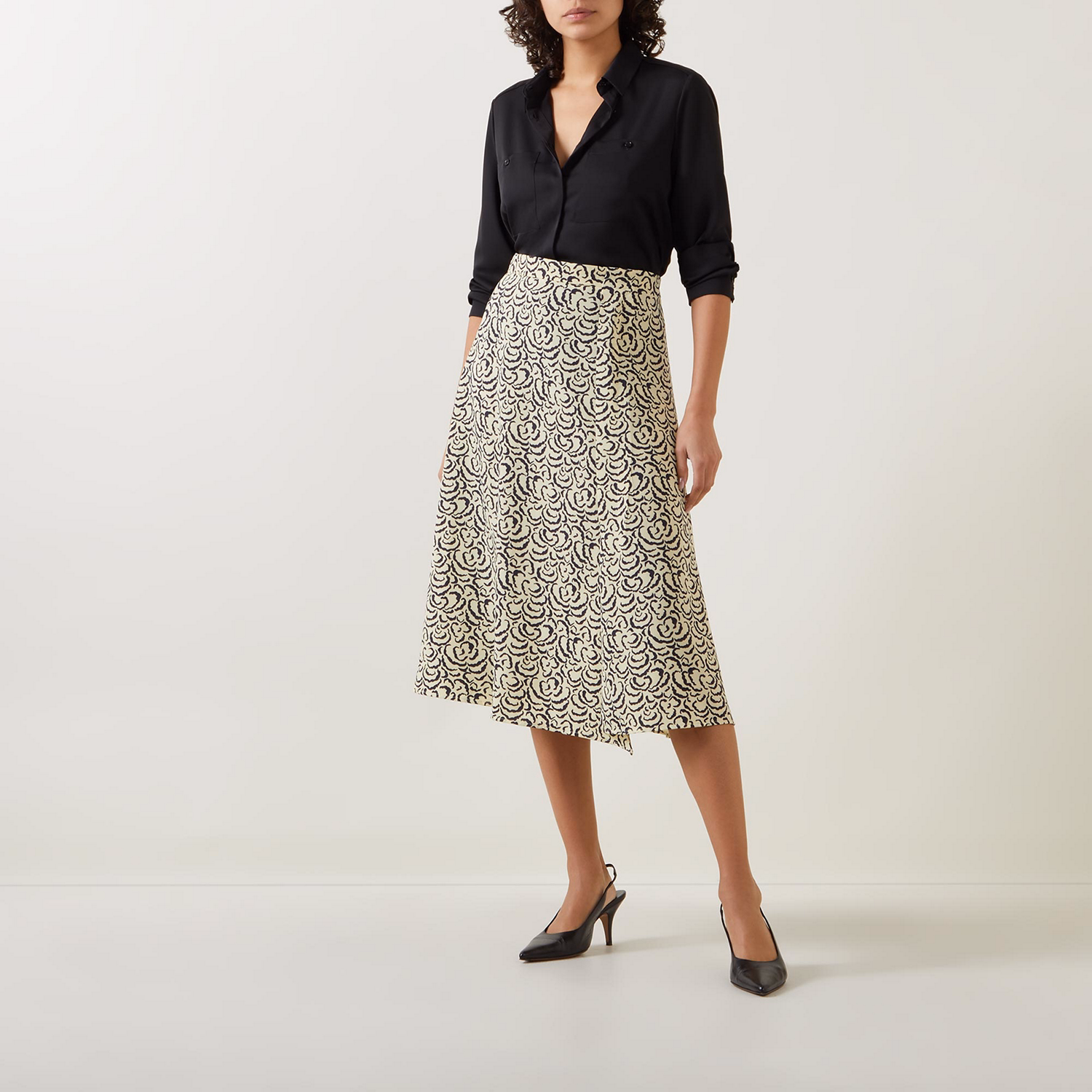 Vicenza High-Rise Printed Flared Skirt