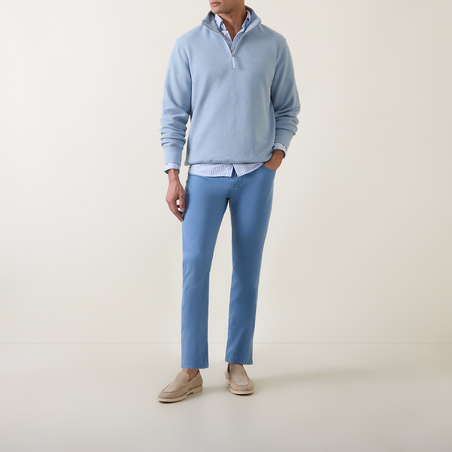 Logo Half-Zip Waffle-Knit Sweater