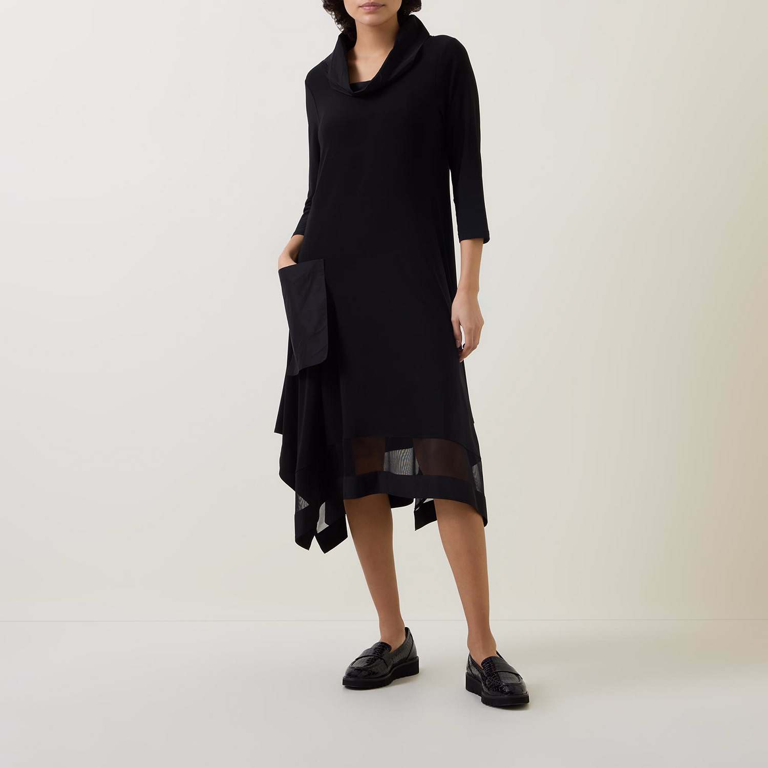 Asymmetric Pocket-Detail Dress