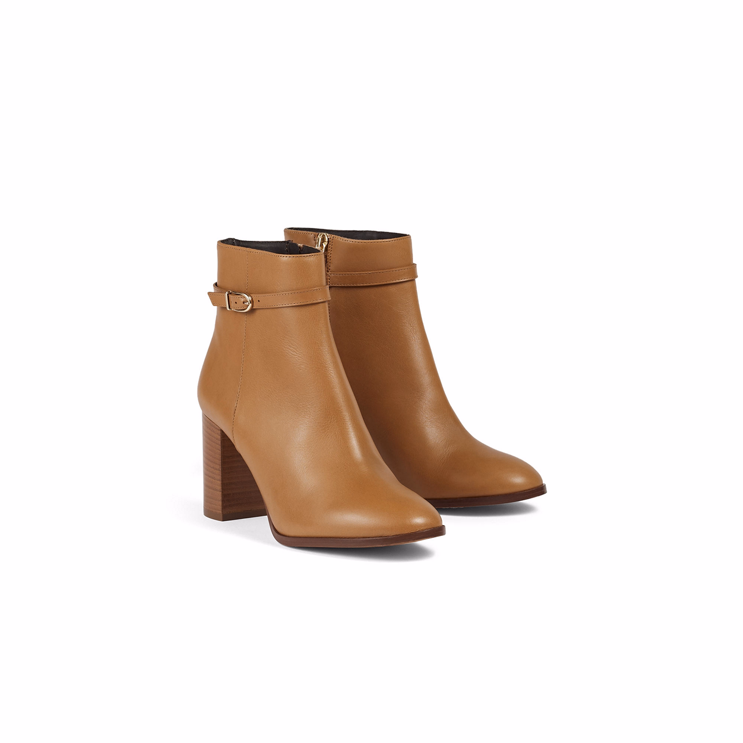 Bryony Leather Belted Ankle Boots