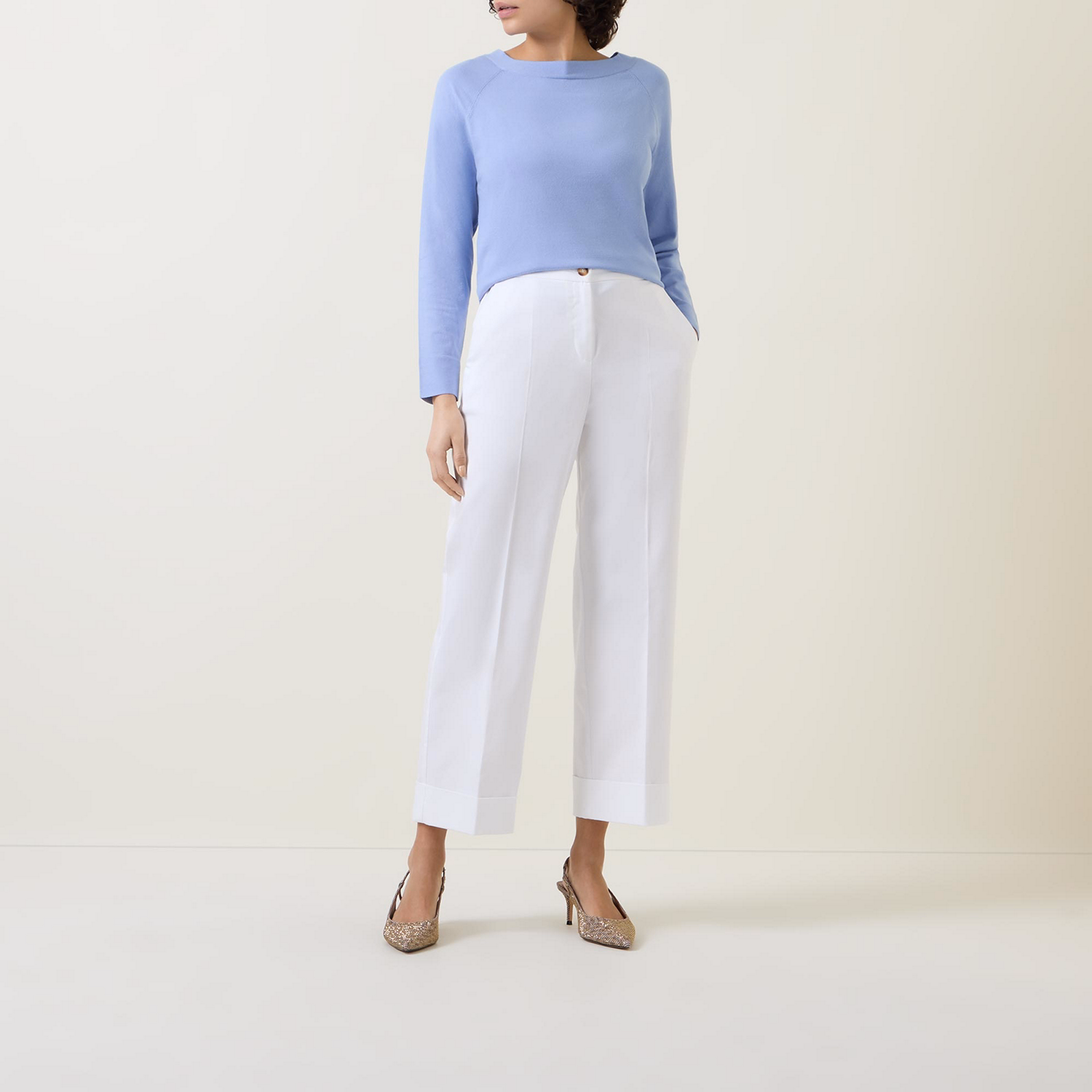 High-Rise Straight Leg Trousers