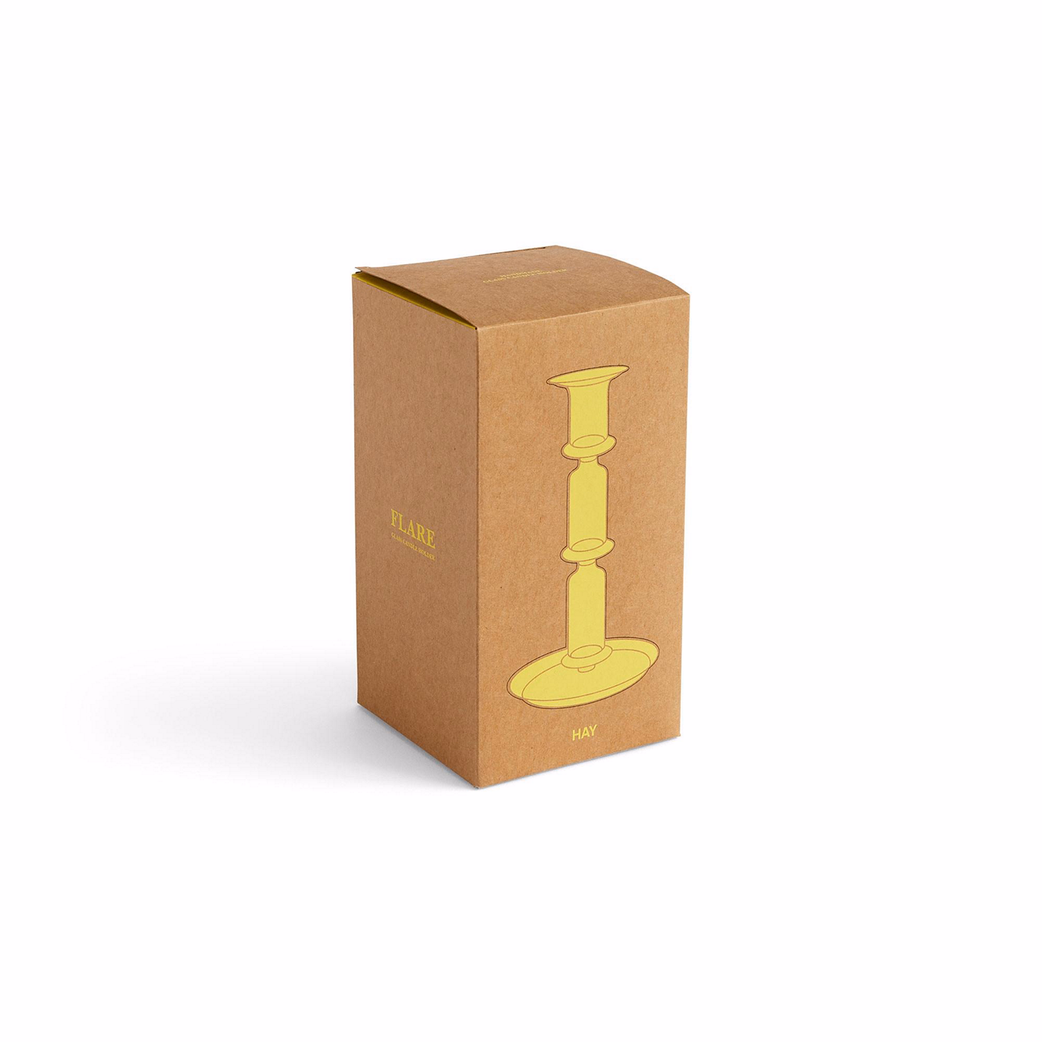 Flare Tall Candle Holder Yellow with White Rim