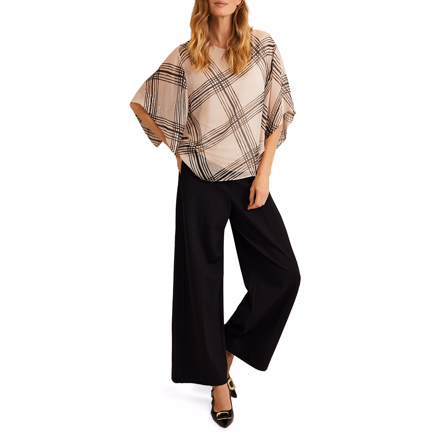 Aleena Check Silk Top