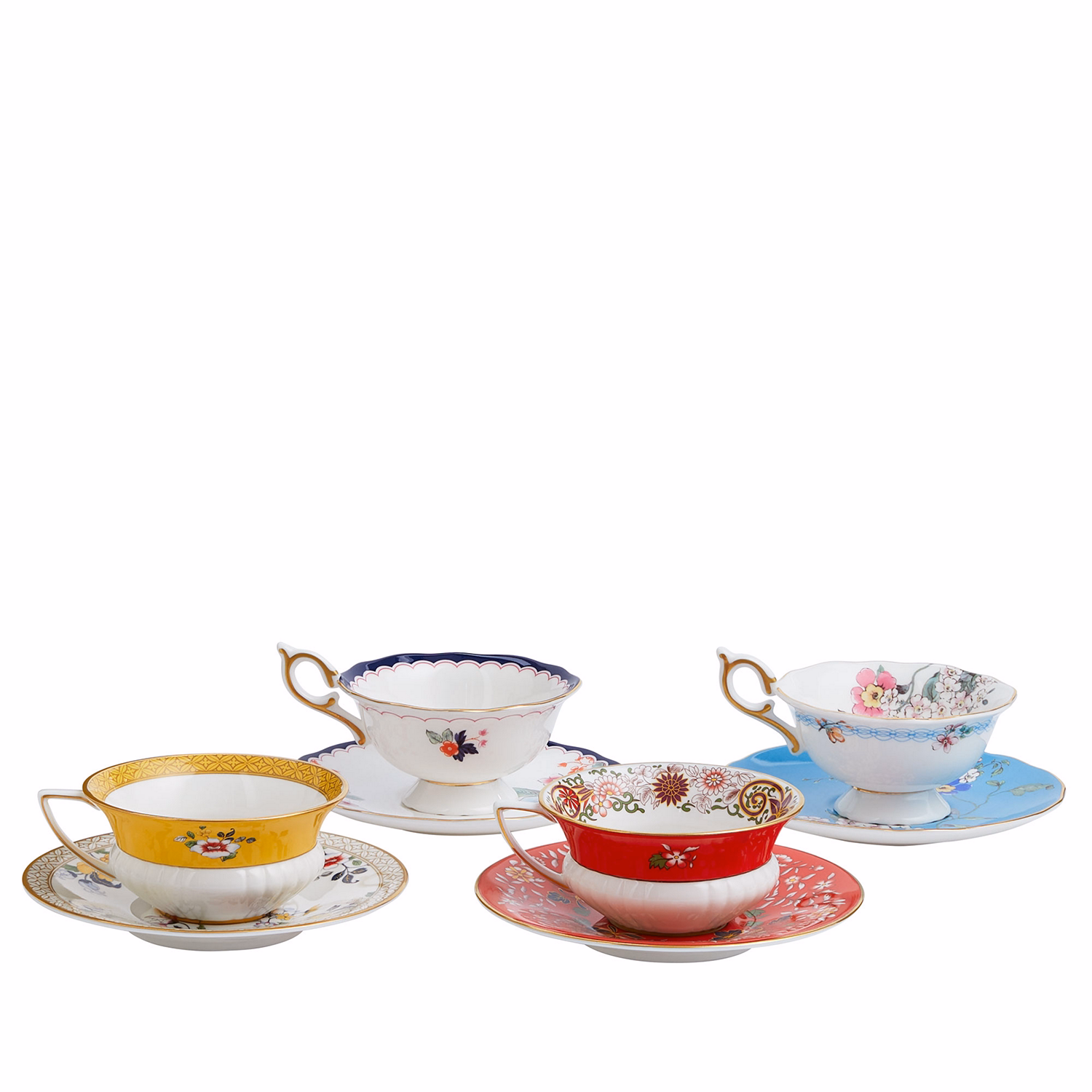 Wonderlust Teacup & Saucer Set of 4