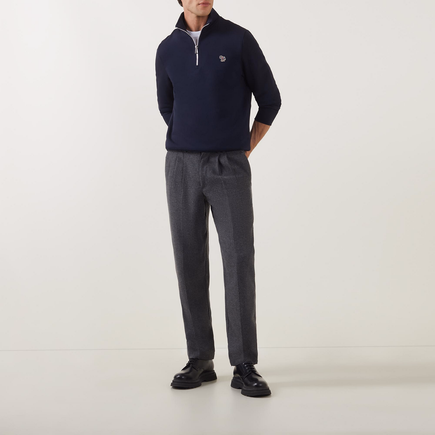 Zebra Half-Zip Sweatshirt