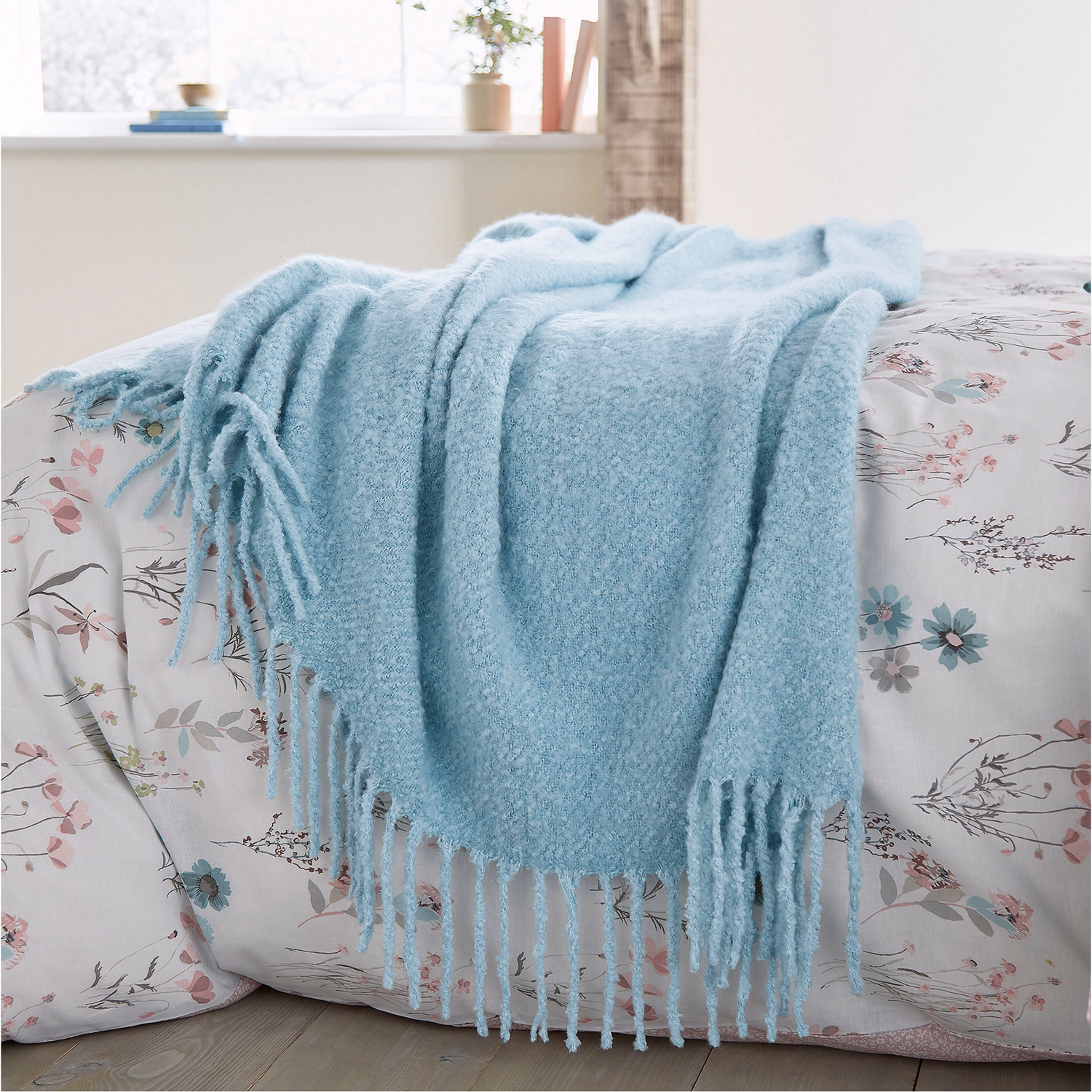 Tenby Woven Throw Duck Egg
