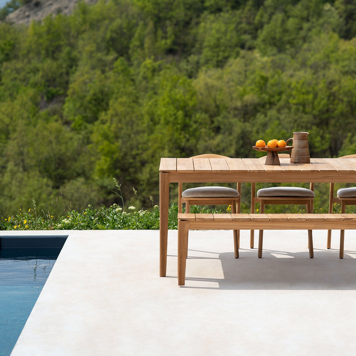 Bok Outdoor 3 Seater Bench Frame Teak